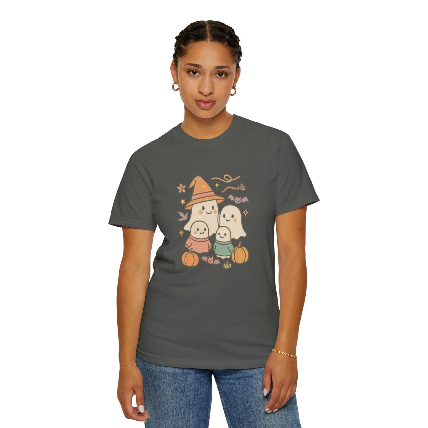 Adorable Halloween Ghost Family Comfort Colors T-Shirt, Cute Fall Tee, Halloween Costume, Unisex Gift, Spooky Season Fun