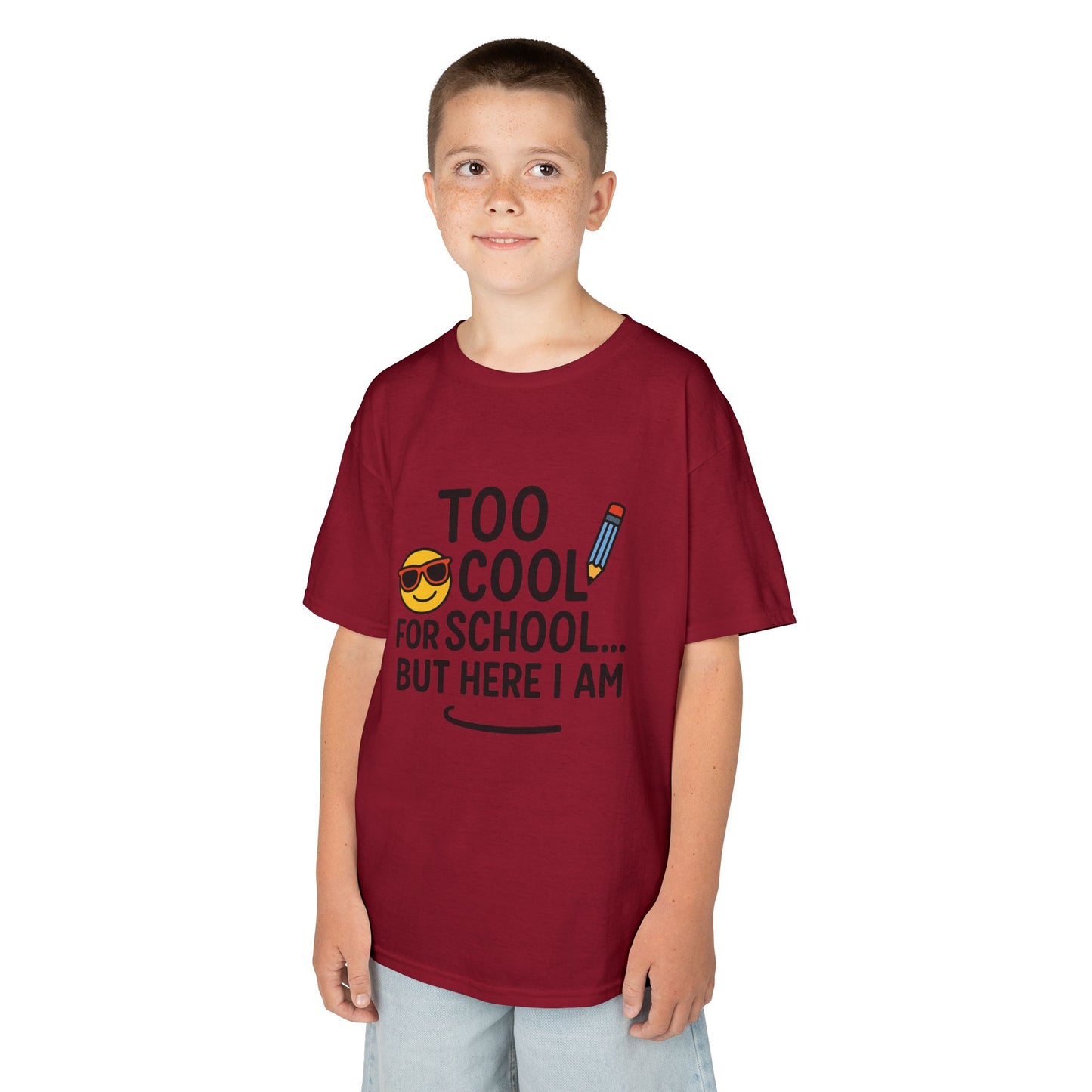 Kids Fun Tee: 'Too Cool for School' Graphic Shirt, Kids Tops, Back to School Wear, Birthday Gift, Casual Apparel
