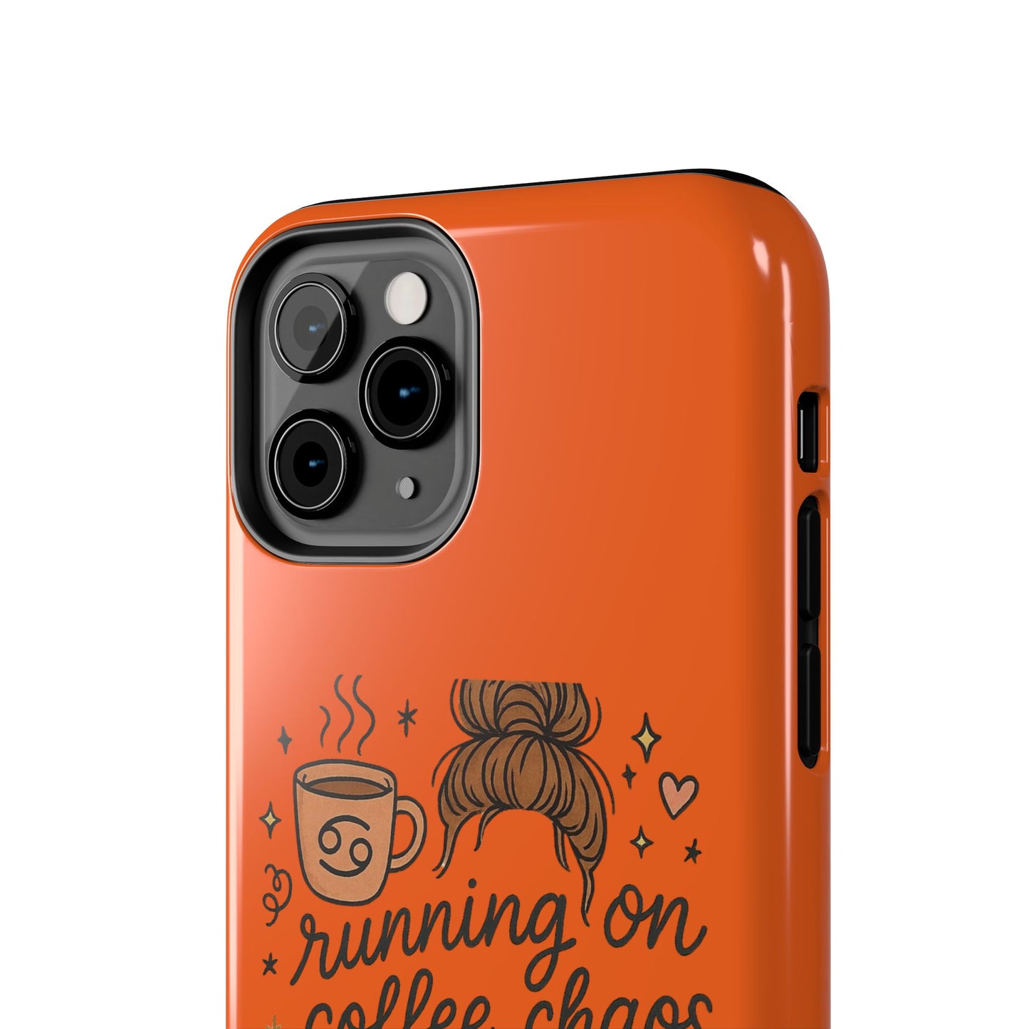 Cute Coffee Chaos Phone Case - Running on Coffee, Chaos & Cuddles, Stylish Tough Case for Coffee Lovers, Gift for Friends, Cute Phone Cover