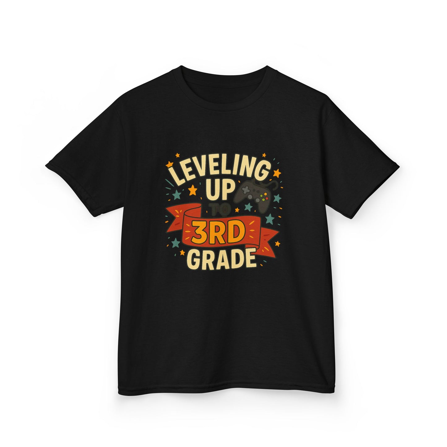 Kids Grade Celebration Tee | Leveling Up to 3rd Grade Shirt, Back to School Gift, Birthday Outfit, Fun Kids T-Shirt, Classroom Wear