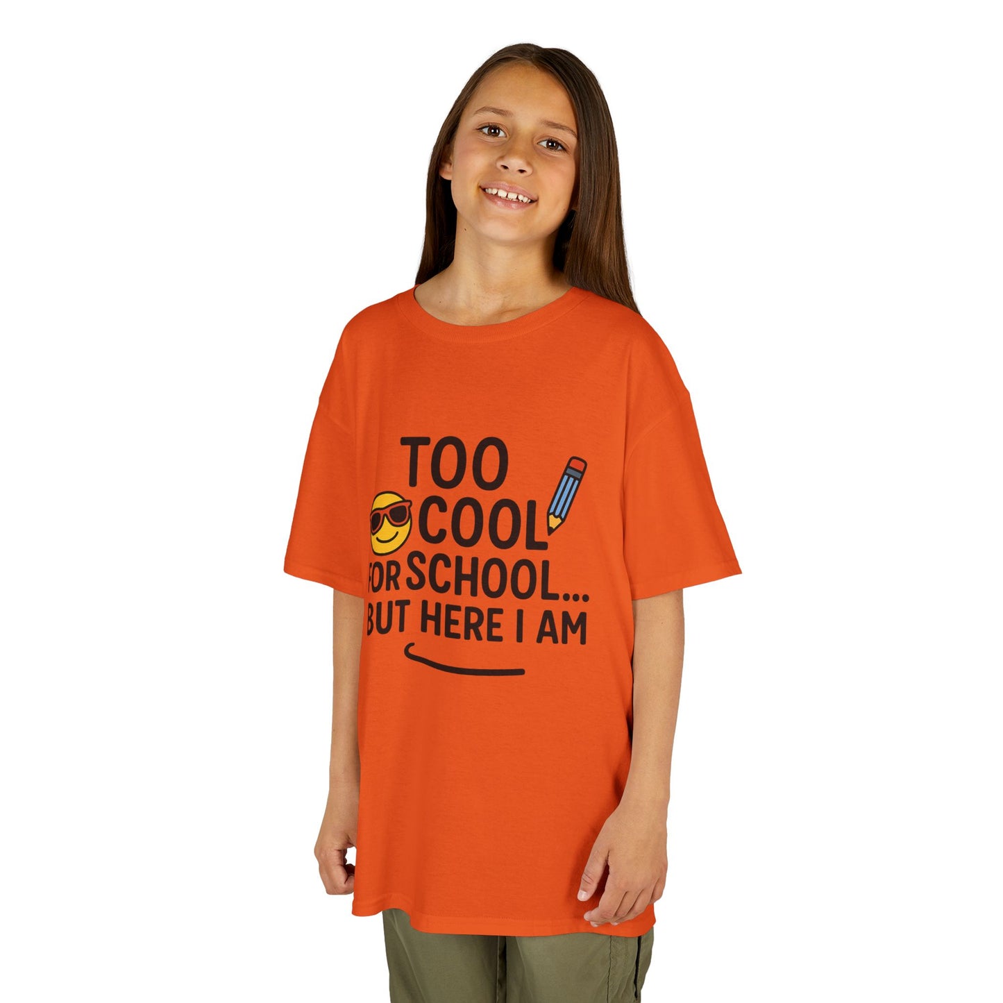 Kids Fun Tee: 'Too Cool for School' Graphic Shirt, Kids Tops, Back to School Wear, Birthday Gift, Casual Apparel