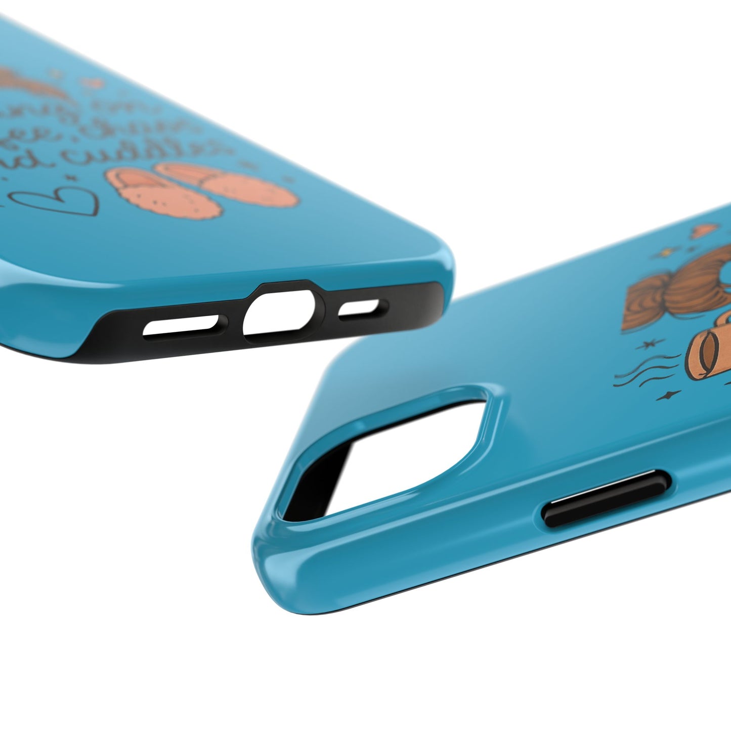 Cute Coffee Chaos Phone Case - Running on Coffee, Chaos & Cuddles, Stylish Tough Case for Coffee Lovers, Gift for Friends, Cute Phone Cover