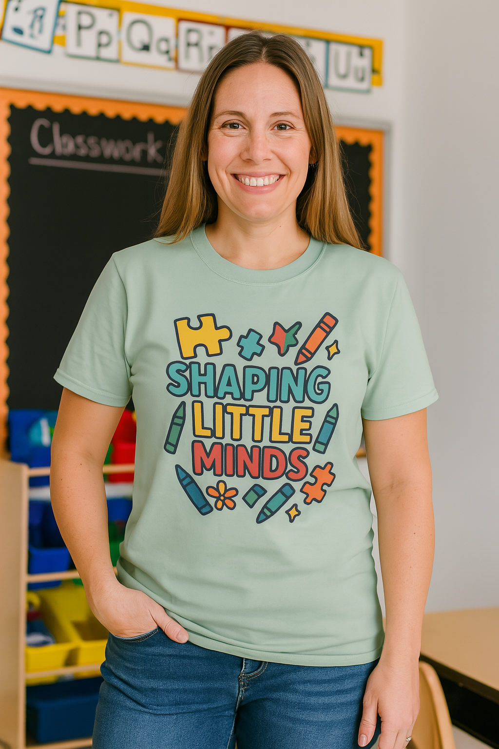 Shaping Little Minds Comfort Colors T-Shirt | Unisex Teacher Gift, Classroom Style, Colorful Educational Tee, Back to School, Kids' Inspiration