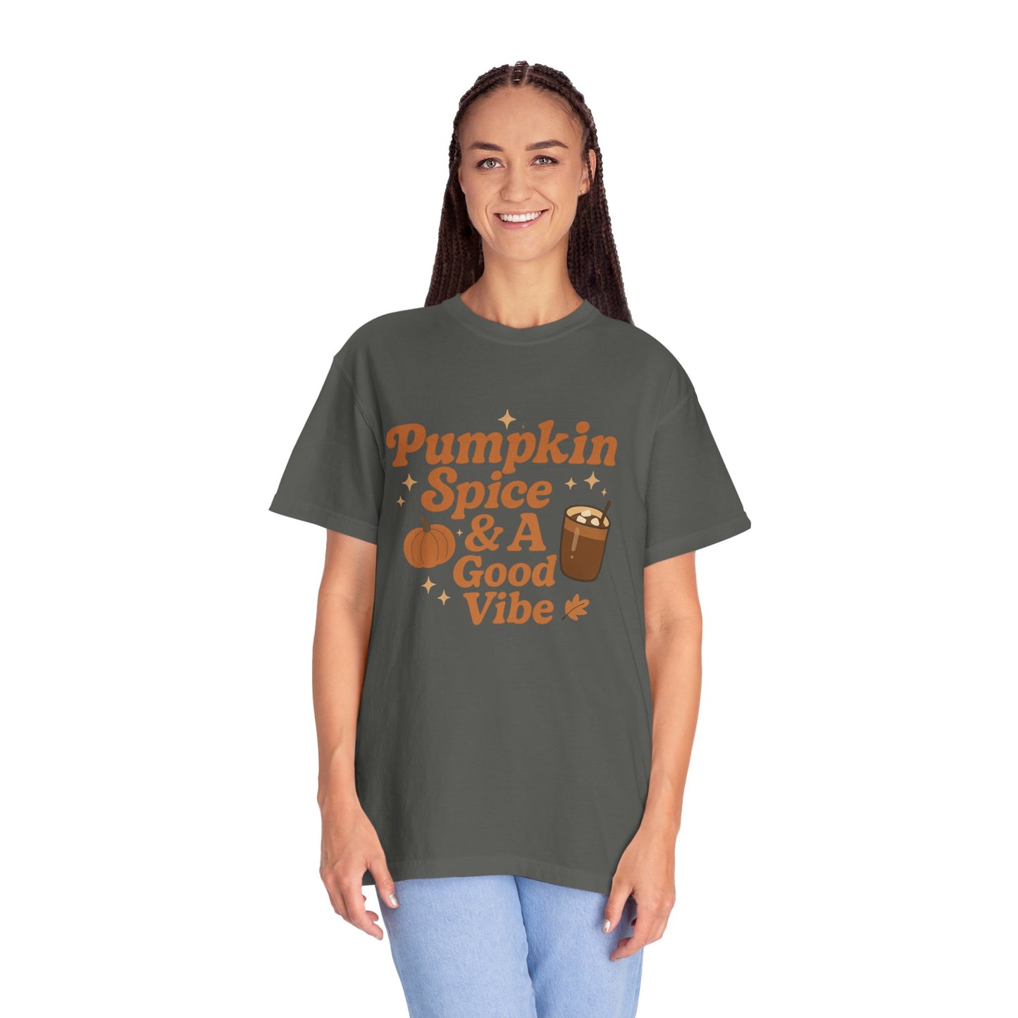 Pumpkin Spice Vibes Comfort Colors T-Shirt, Fall Fashion Tee, Unisex Autumn Shirt, Halloween Party Outfit, Cozy Casual Wear