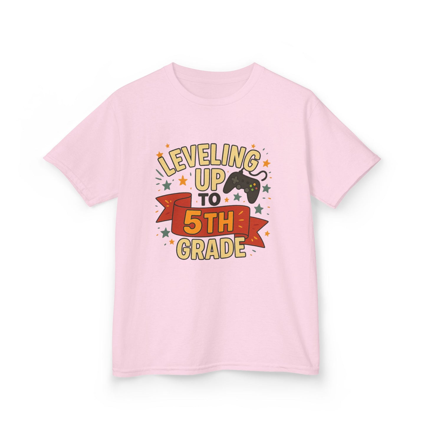 Kids Graduation Tee, Level Up to 5th Grade Shirt, Back to School Gift, Fun Class Celebration Top, Children's Achievement T-Shirt