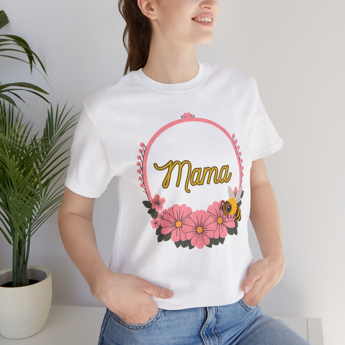 Mama Floral Bee Tee, Mother's Day Gift, Unisex Shirt, Spring Fashion, Cute Mom Shirt, Gift for Mom, Floral Design Tee