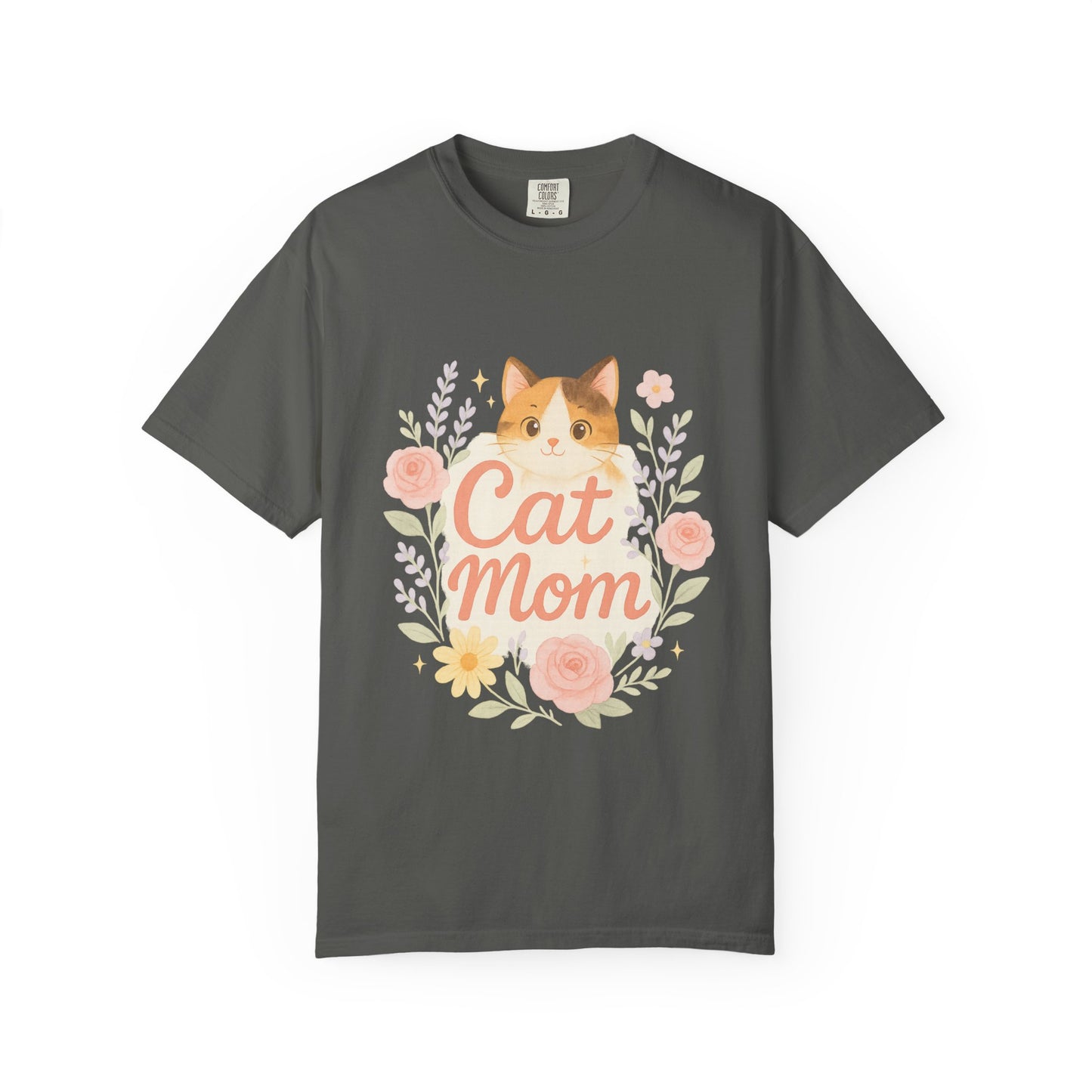 Cat Mom Garment-Dyed T-Shirt | Cute Cat Lover Tee, Pet Owner Gift, Gifts for Cat Moms, Animal Lover Apparel, Birthday Gift