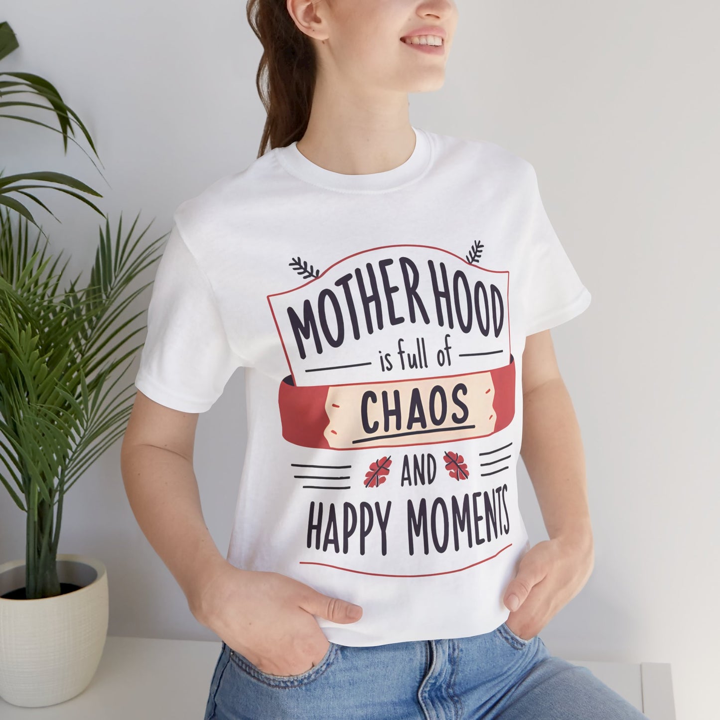 Motherhood Chaos Short Sleeve Tee, Funny Mom T-Shirt, Gift for Moms, Parenting Humor Shirt, Casual Wear, Mother's Day Gift