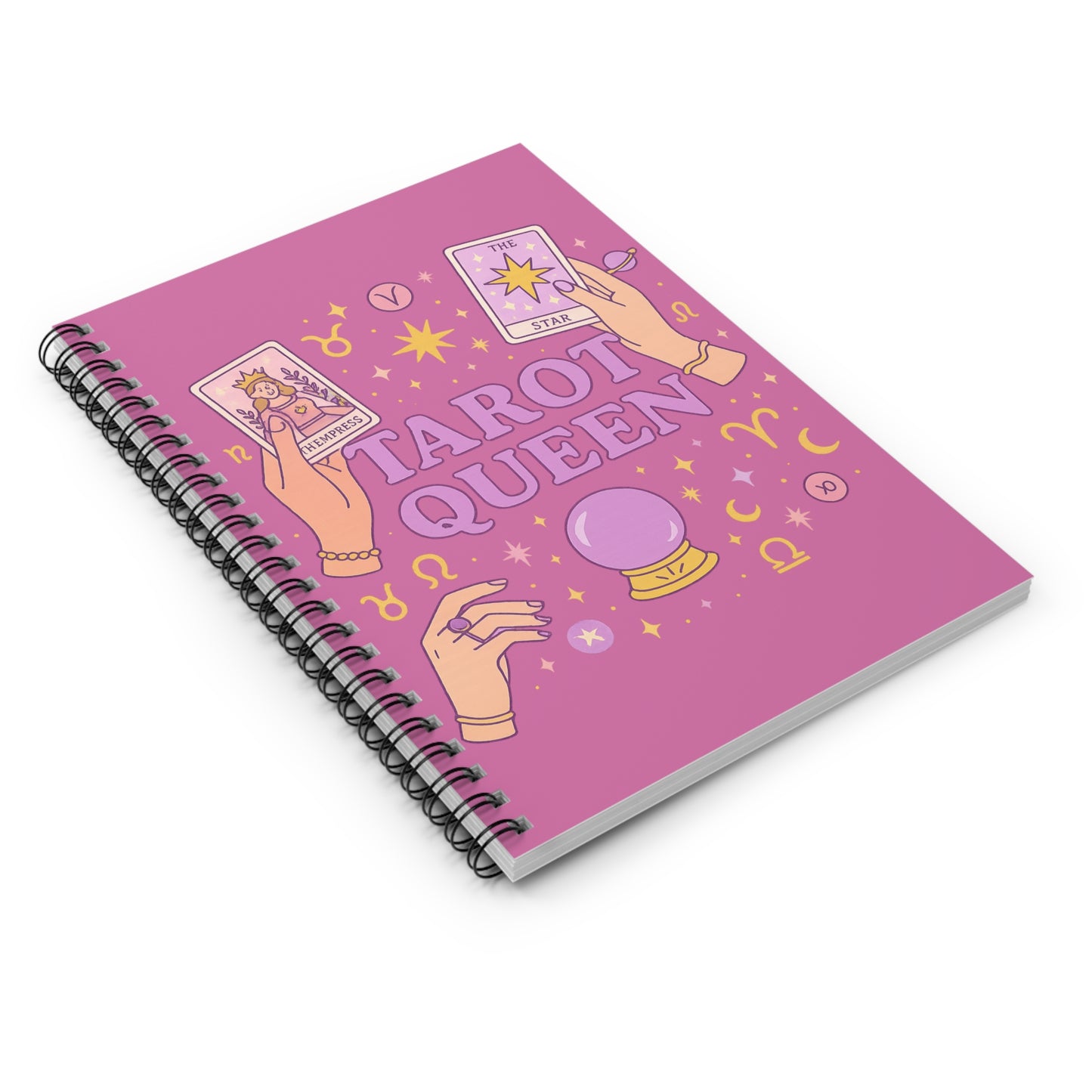 Tarot Queen Spiral Notebook - Aesthetic Journal for Tarot Lovers, Gift for Witches, Spiritual Planning, Creative Writing, Witchcraft