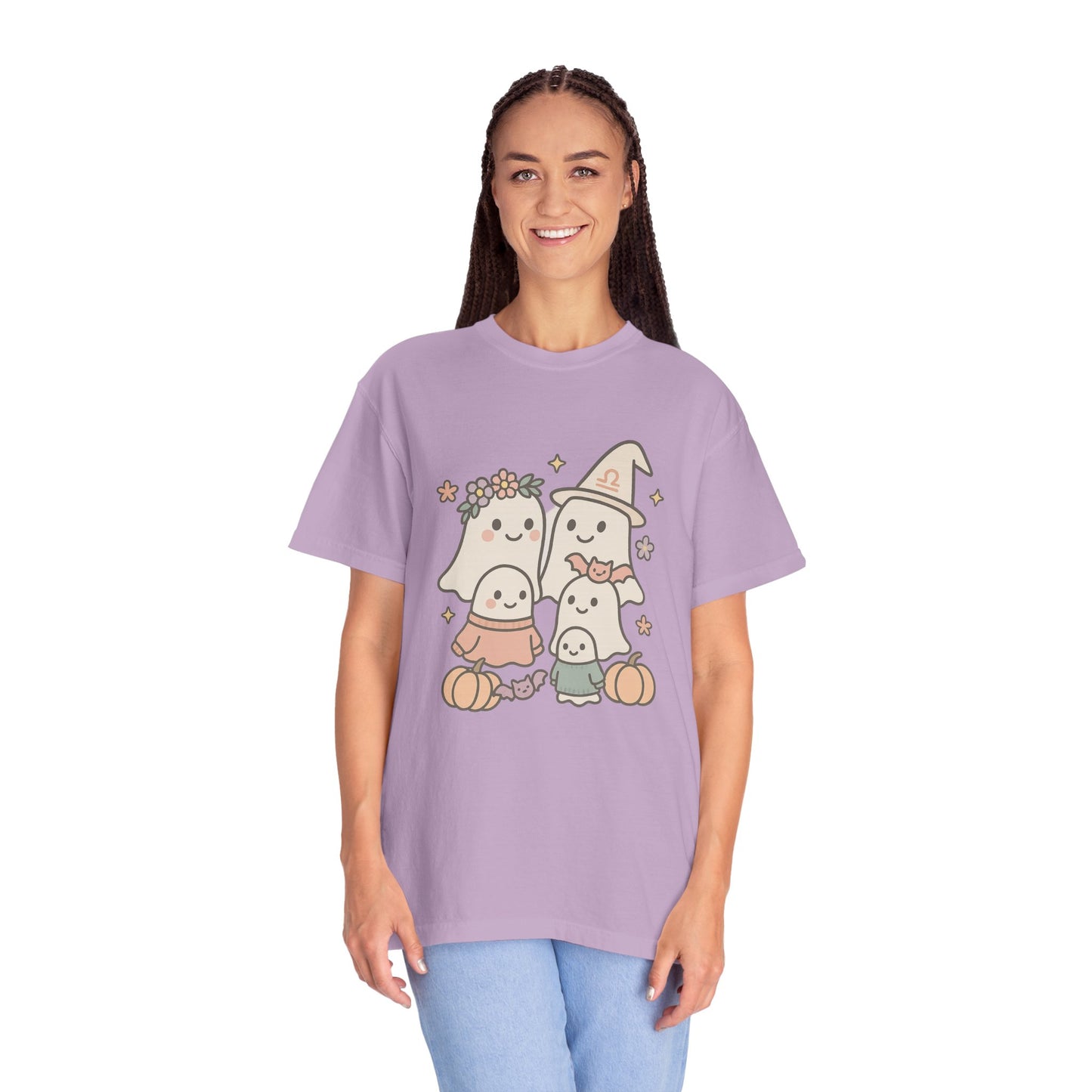 Cute Ghost Family Comfort Colors T-Shirt, Halloween Tee, Pumpkin Shirt, Fall Apparel, Unisex Garment-Dyed Top, Cute Halloween Gift