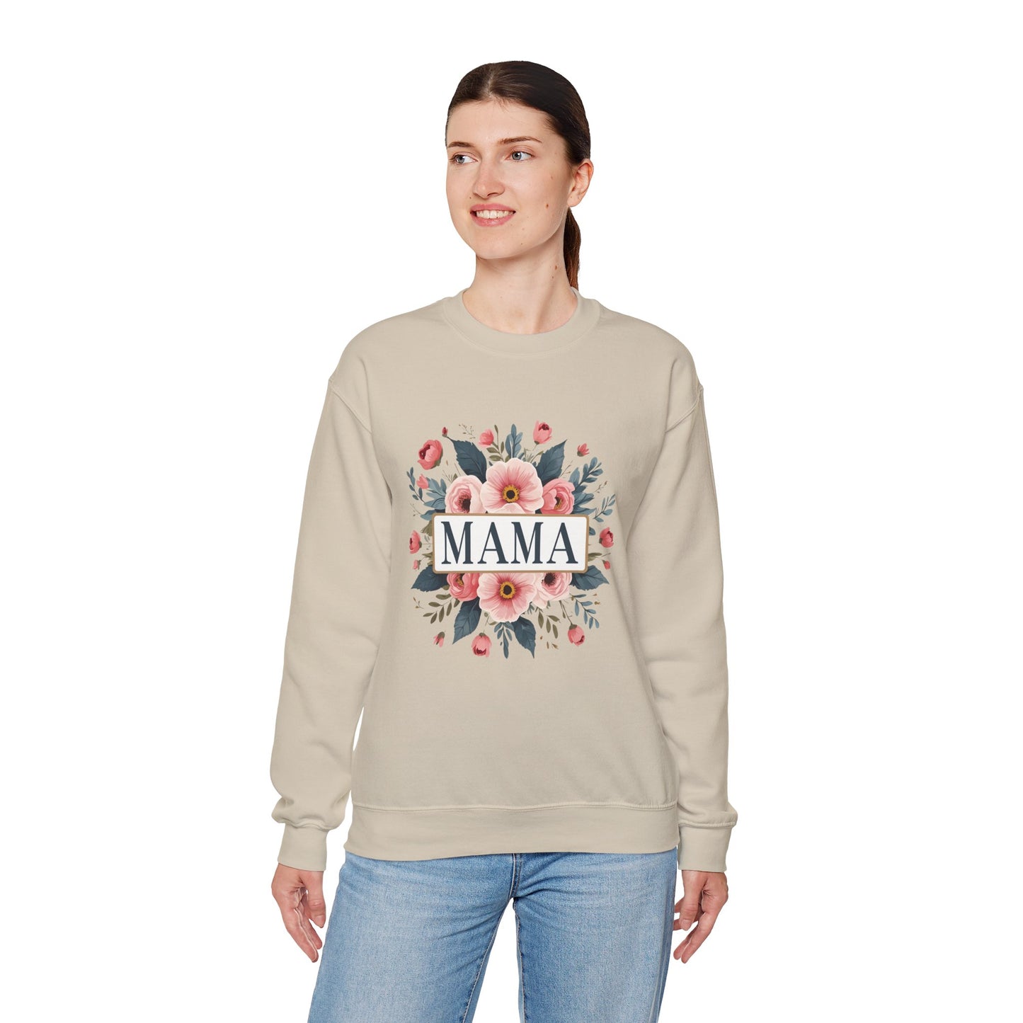 Floral Mama Sweatshirt, Mother's Day Gift, Cozy Sweatshirt, Unisex Crewneck, Floral Sweatshirt for Moms, Spring Fashion
