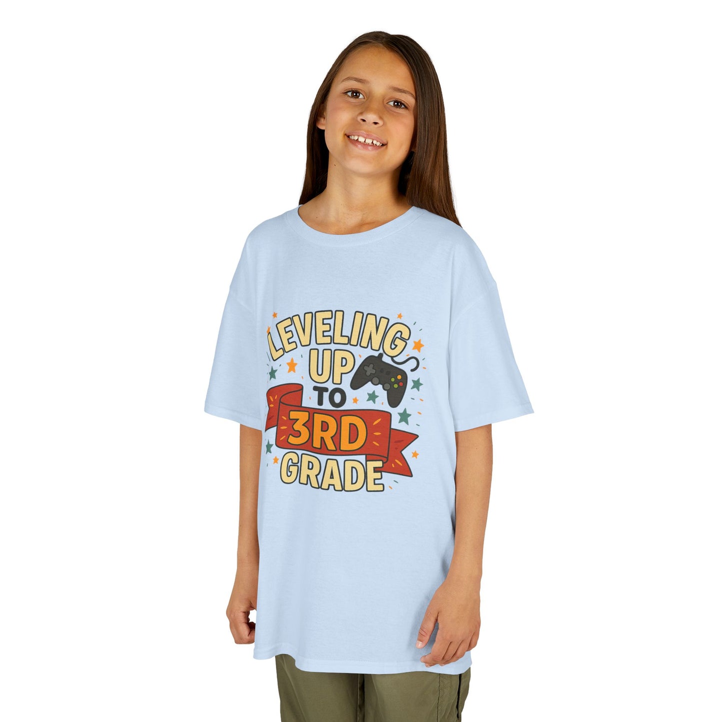 Kids Grade Celebration Tee | Leveling Up to 3rd Grade Shirt, Back to School Gift, Birthday Outfit, Fun Kids T-Shirt, Classroom Wear