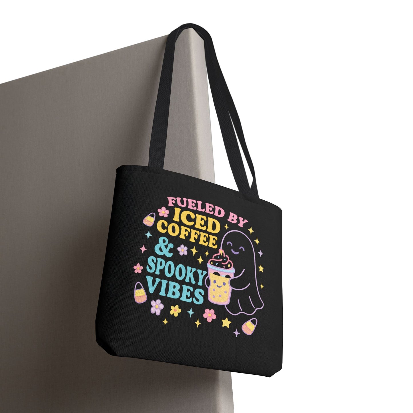 Spooky Vibes Tote Bag - Iced Coffee Lover's Accessory, Shopping Bag, Gift, Halloween Decor, Beach Bag, Everyday Use