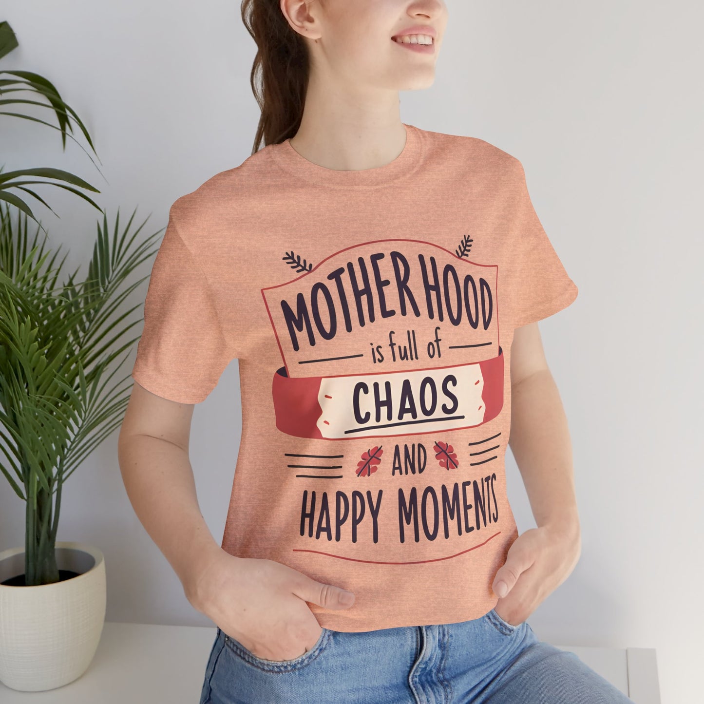 Motherhood Chaos Short Sleeve Tee, Funny Mom T-Shirt, Gift for Moms, Parenting Humor Shirt, Casual Wear, Mother's Day Gift