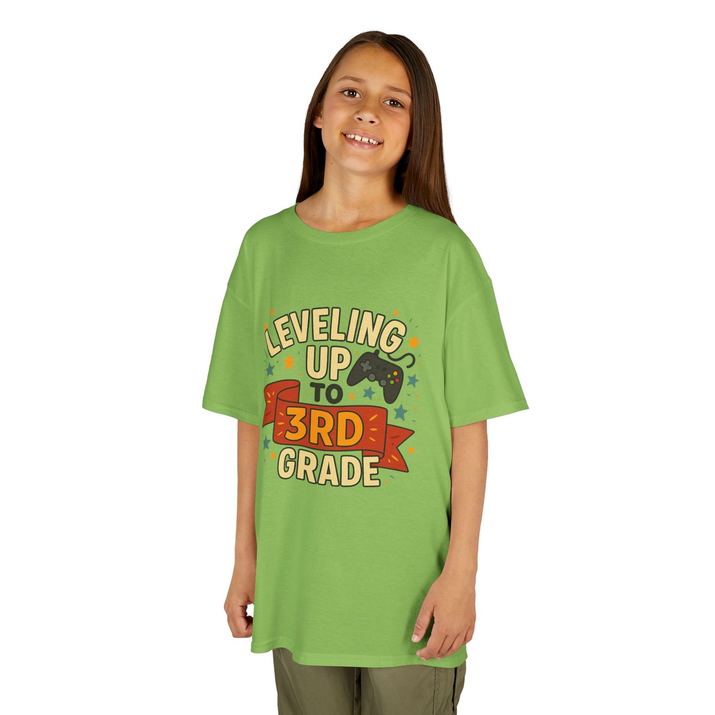 Kids Grade Celebration Tee | Leveling Up to 3rd Grade Shirt, Back to School Gift, Birthday Outfit, Fun Kids T-Shirt, Classroom Wear