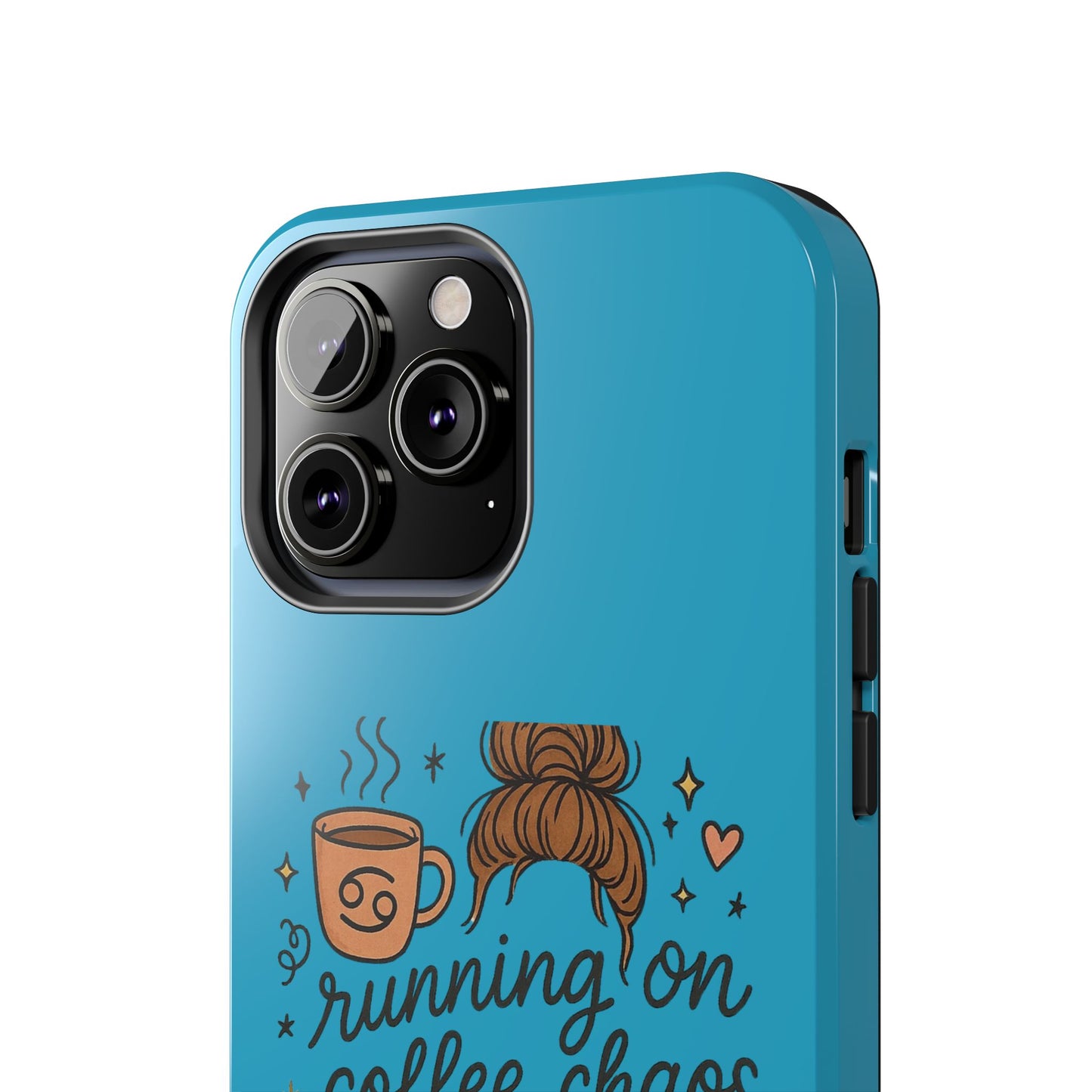 Cute Coffee Chaos Phone Case - Running on Coffee, Chaos & Cuddles, Stylish Tough Case for Coffee Lovers, Gift for Friends, Cute Phone Cover