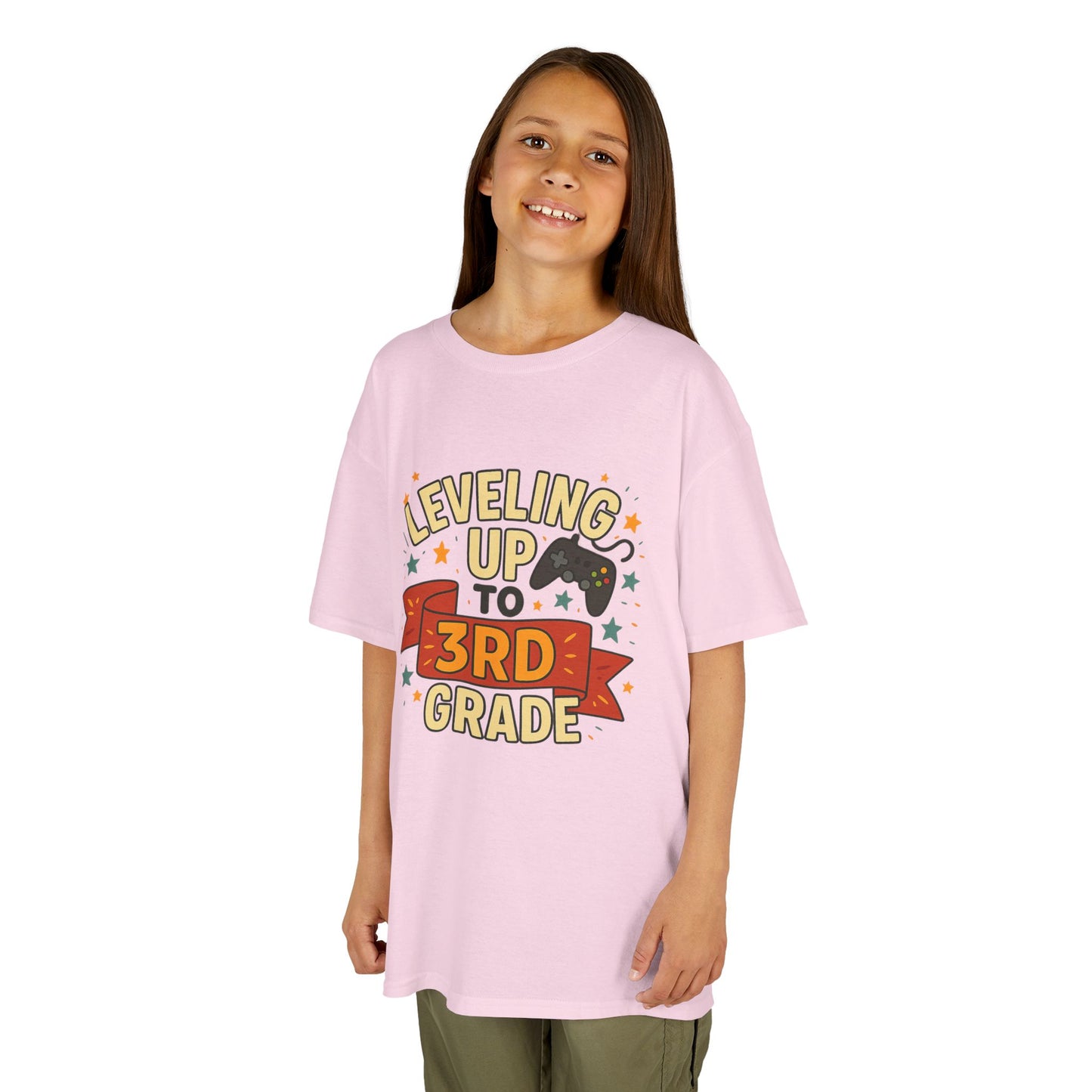 Kids Grade Celebration Tee | Leveling Up to 3rd Grade Shirt, Back to School Gift, Birthday Outfit, Fun Kids T-Shirt, Classroom Wear