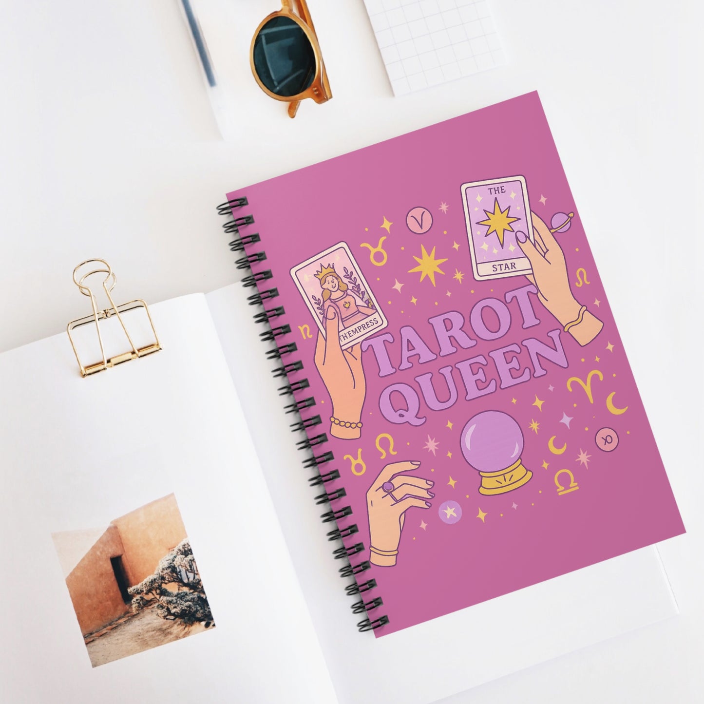 Tarot Queen Spiral Notebook - Aesthetic Journal for Tarot Lovers, Gift for Witches, Spiritual Planning, Creative Writing, Witchcraft