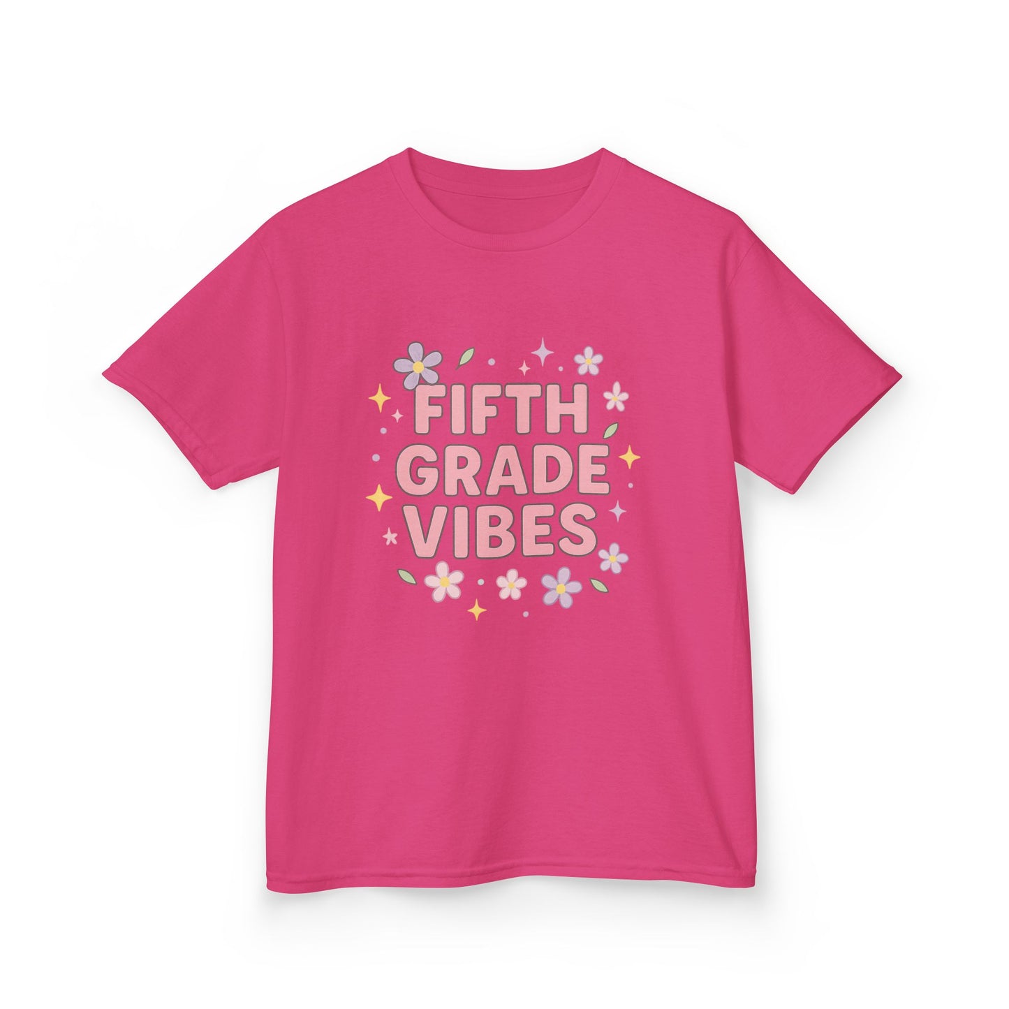Fifth Grade Vibes Kids Tee, Fun Youth T-Shirt, Back to School Apparel, Flower Power Tee, Casual Summer Shirt, Gift for Kids