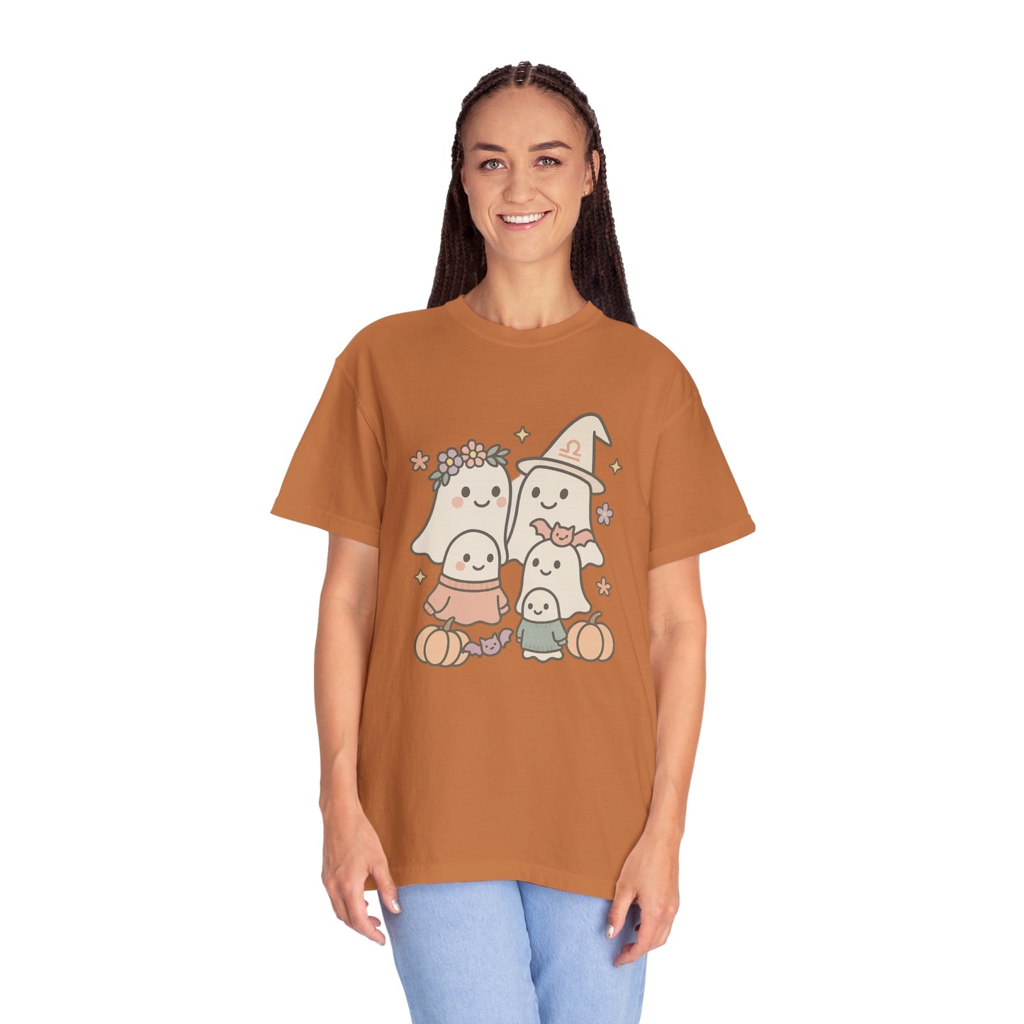 Cute Ghost Family Comfort Colors T-Shirt, Halloween Tee, Pumpkin Shirt, Fall Apparel, Unisex Garment-Dyed Top, Cute Halloween Gift