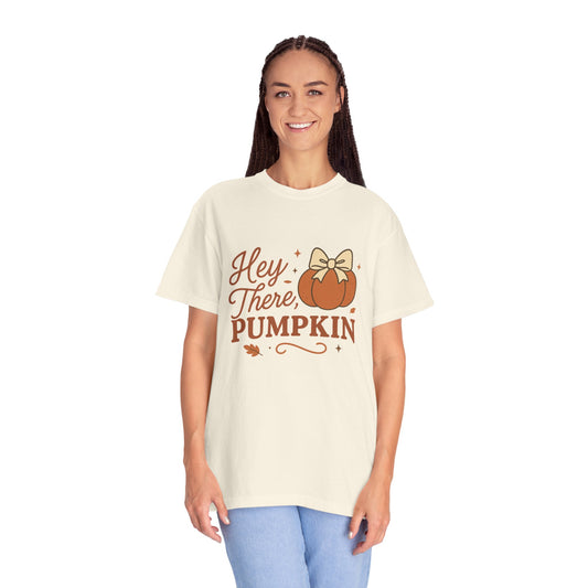 Hey There Pumpkin Comfort Colors T-Shirt, Cozy Autumn Tee for Halloween, Pumpkin Lover Gift, Fall Celebration Top, Seasonal Wear