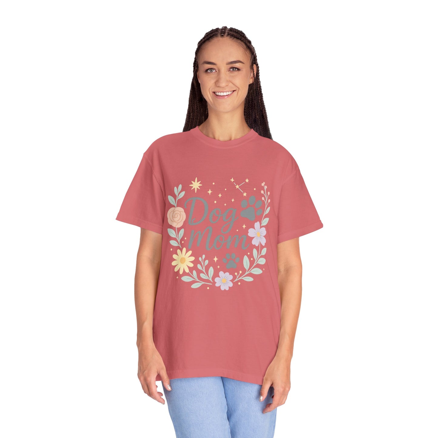 Dog Mom Flower Unisex T-shirt | Cute Pet Lover Tee | Gift for Dog Owners | Animal Lover Apparel | Mother's Day T-shirt