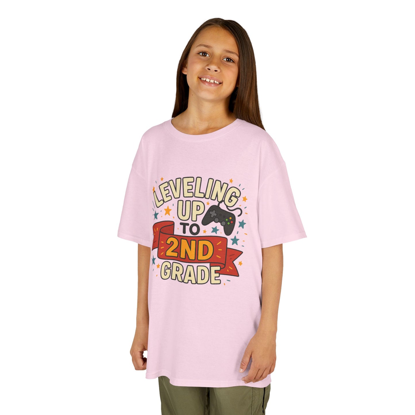 Kids Gaming Tee - Leveling Up to 2nd Grade, Back to School Shirt, Gaming Gift, Fun Children's Apparel, Birthday Celebration Outfit