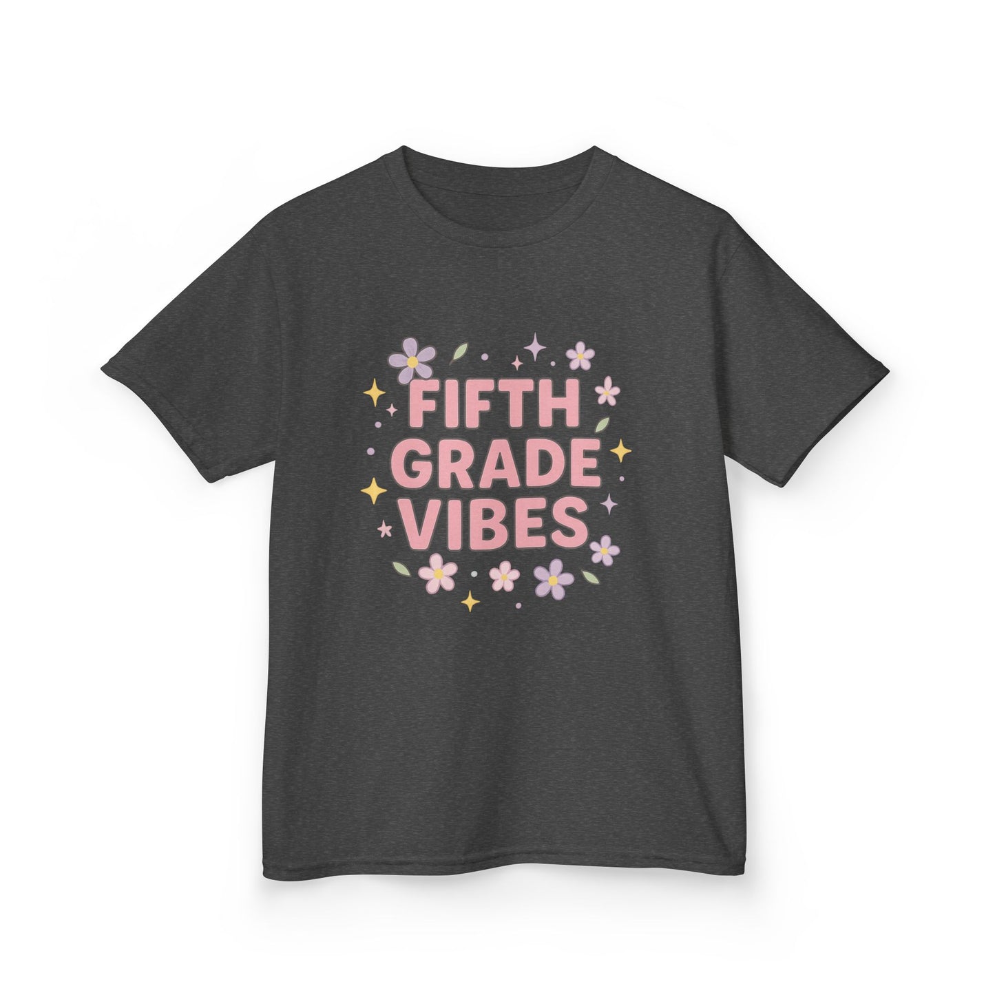 Fifth Grade Vibes Kids Tee, Fun Youth T-Shirt, Back to School Apparel, Flower Power Tee, Casual Summer Shirt, Gift for Kids