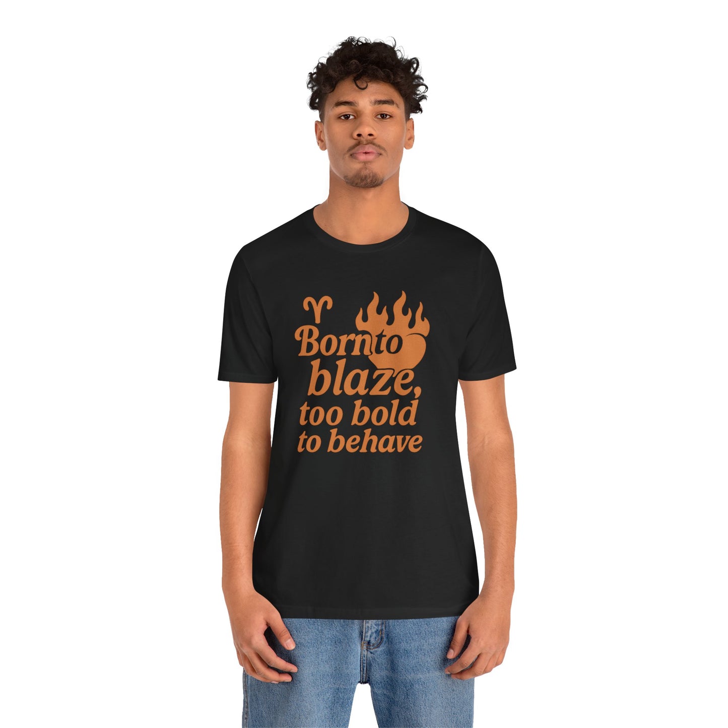Born to Blaze Unisex Short Sleeve Tee - Aries Zodiac Shirt, Fire Sign T-Shirt, Birthday Gift, Astrology Apparel, Casual Wear, Graphic Tee