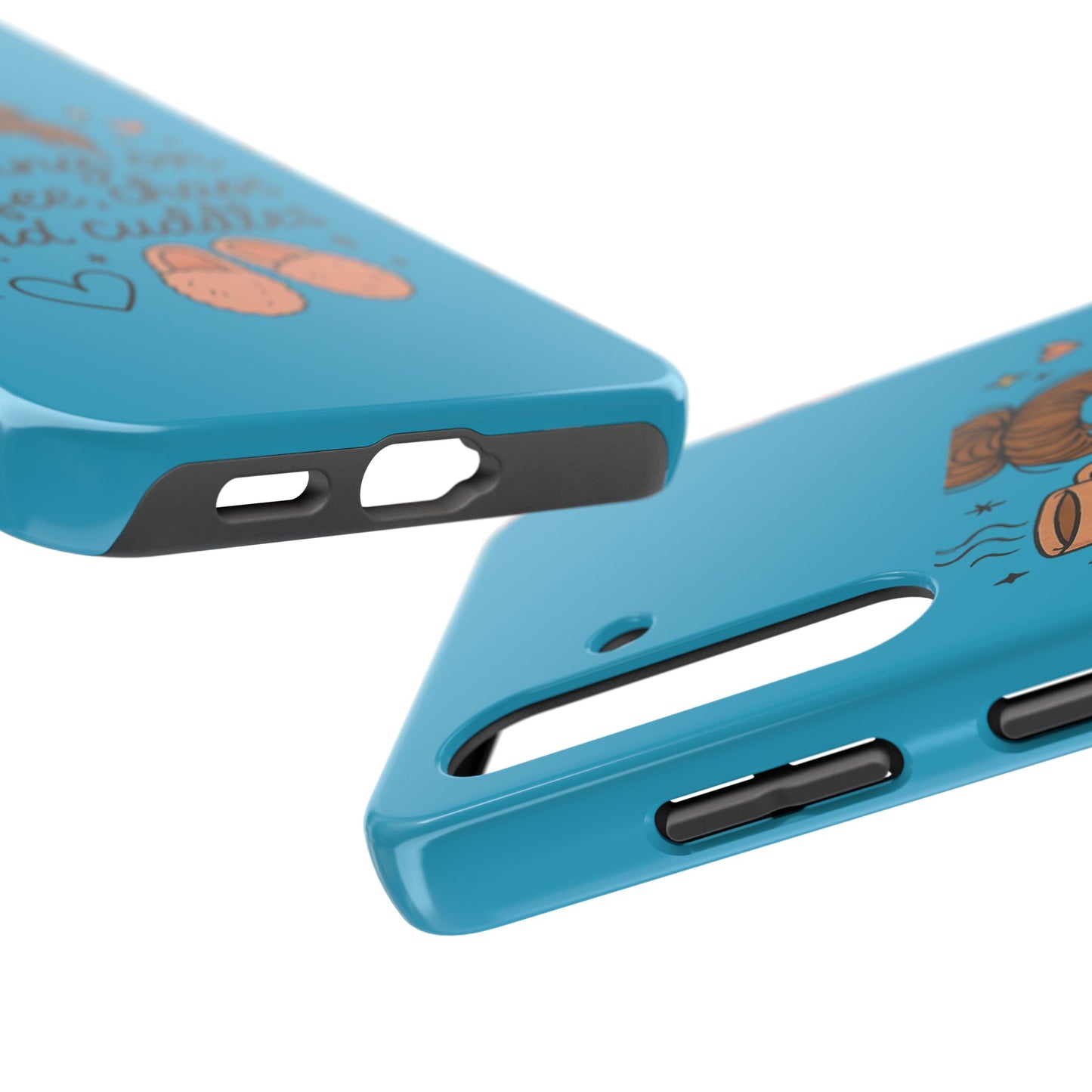 Cute Coffee Chaos Phone Case - Running on Coffee, Chaos & Cuddles, Stylish Tough Case for Coffee Lovers, Gift for Friends, Cute Phone Cover
