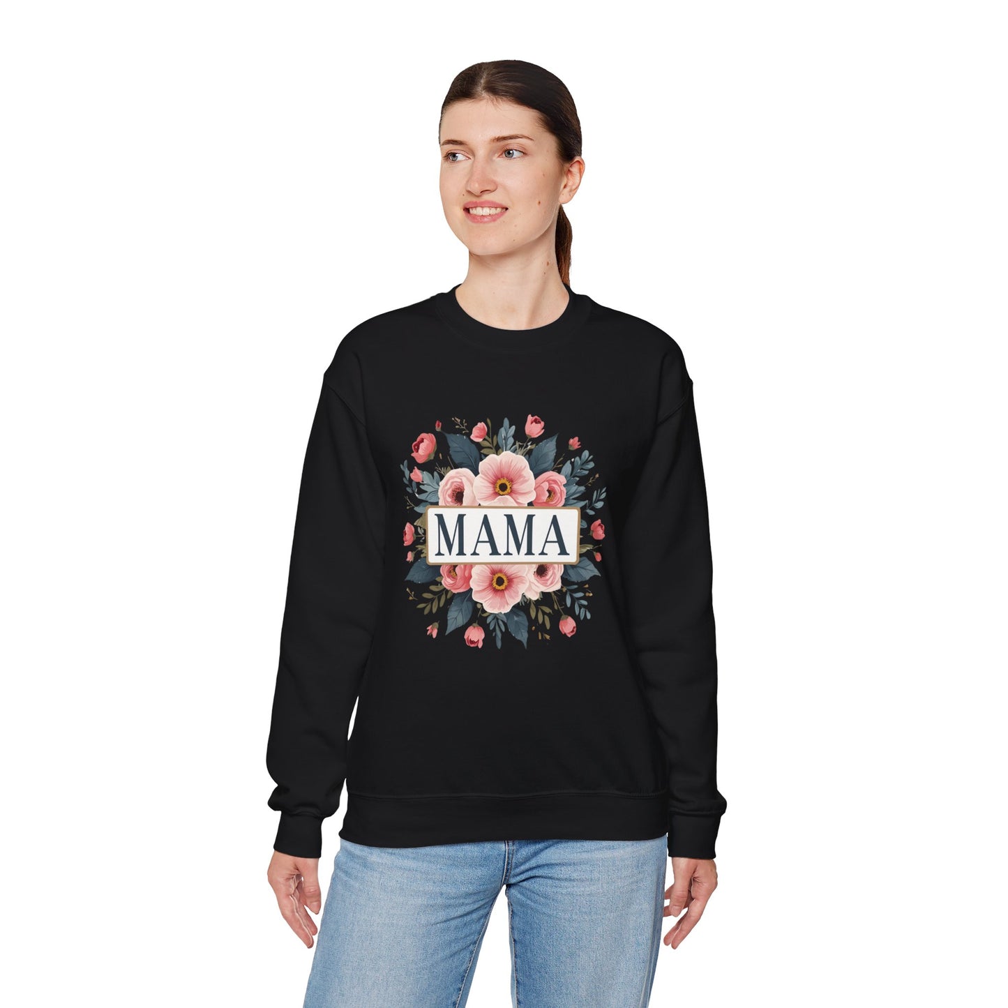 Floral Mama Sweatshirt, Mother's Day Gift, Cozy Sweatshirt, Unisex Crewneck, Floral Sweatshirt for Moms, Spring Fashion