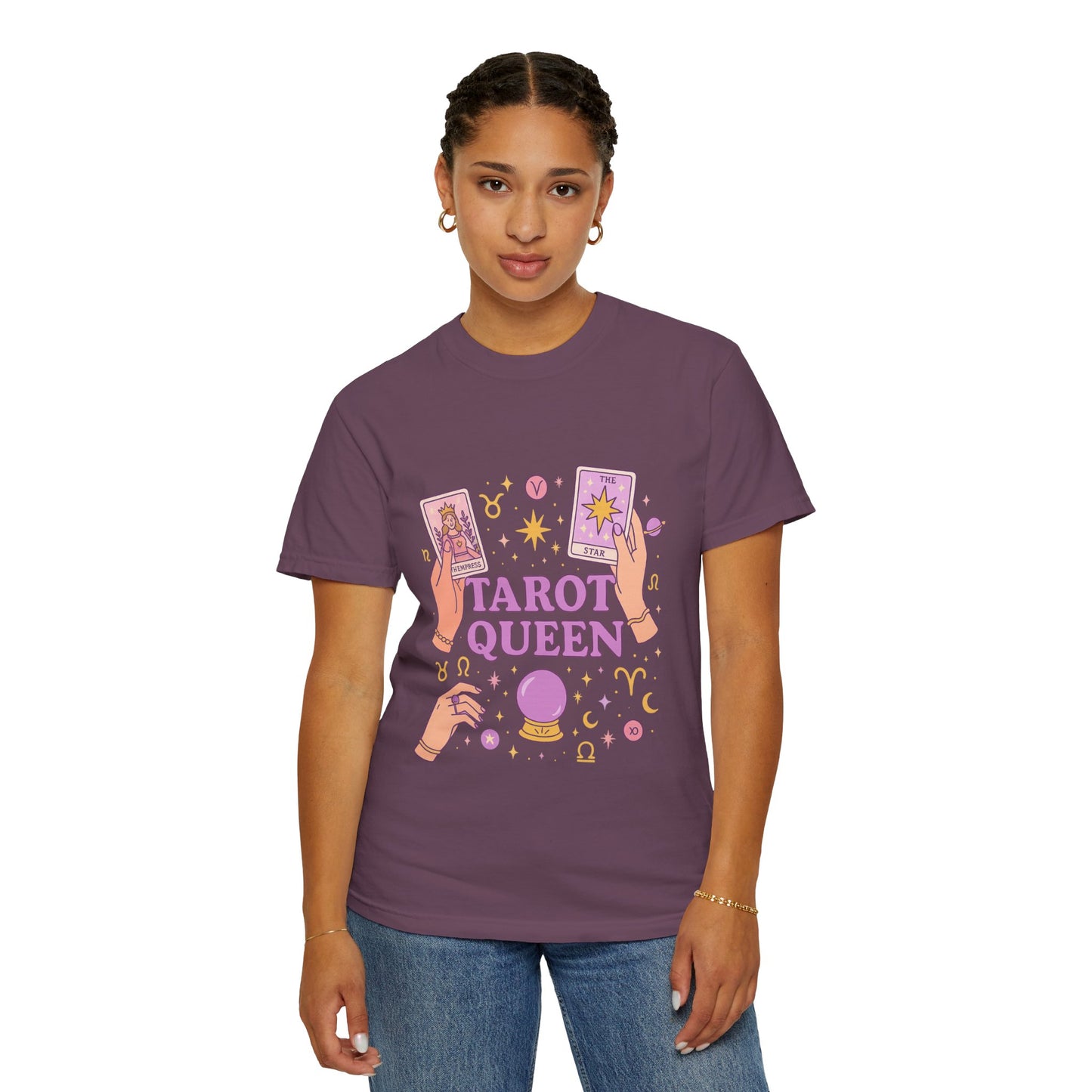 Tarot Queen Graphic Tee, Unisex T-Shirt, Astrology Apparel, Gift for Tarot Lovers, Boho Style Clothing, Spiritual Fashion