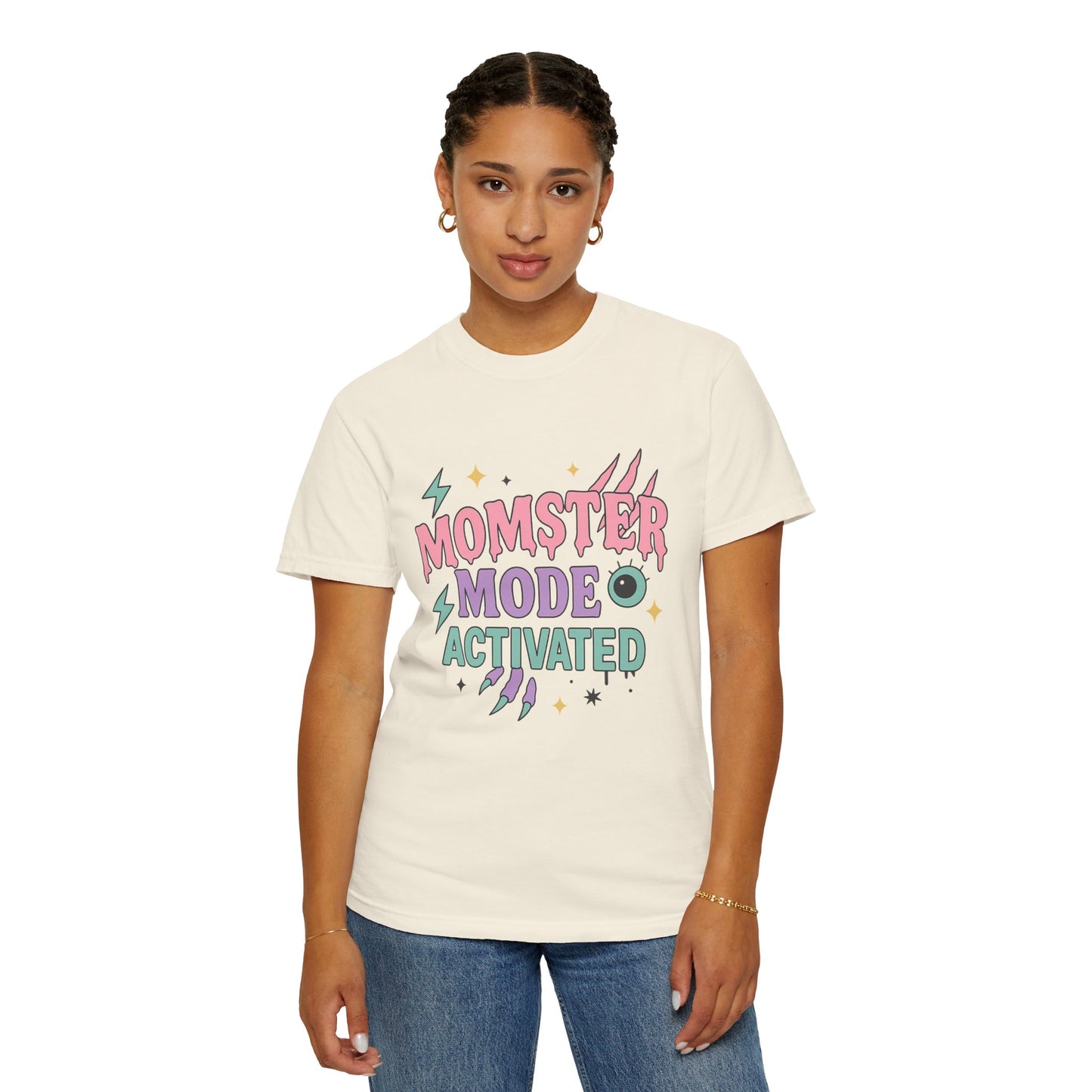 Momster Mode Activated Comfort Colors T-Shirt, Funny Mom Tee, Gift for Moms, Unisex Graphic Shirt, Parenting Humor Apparel