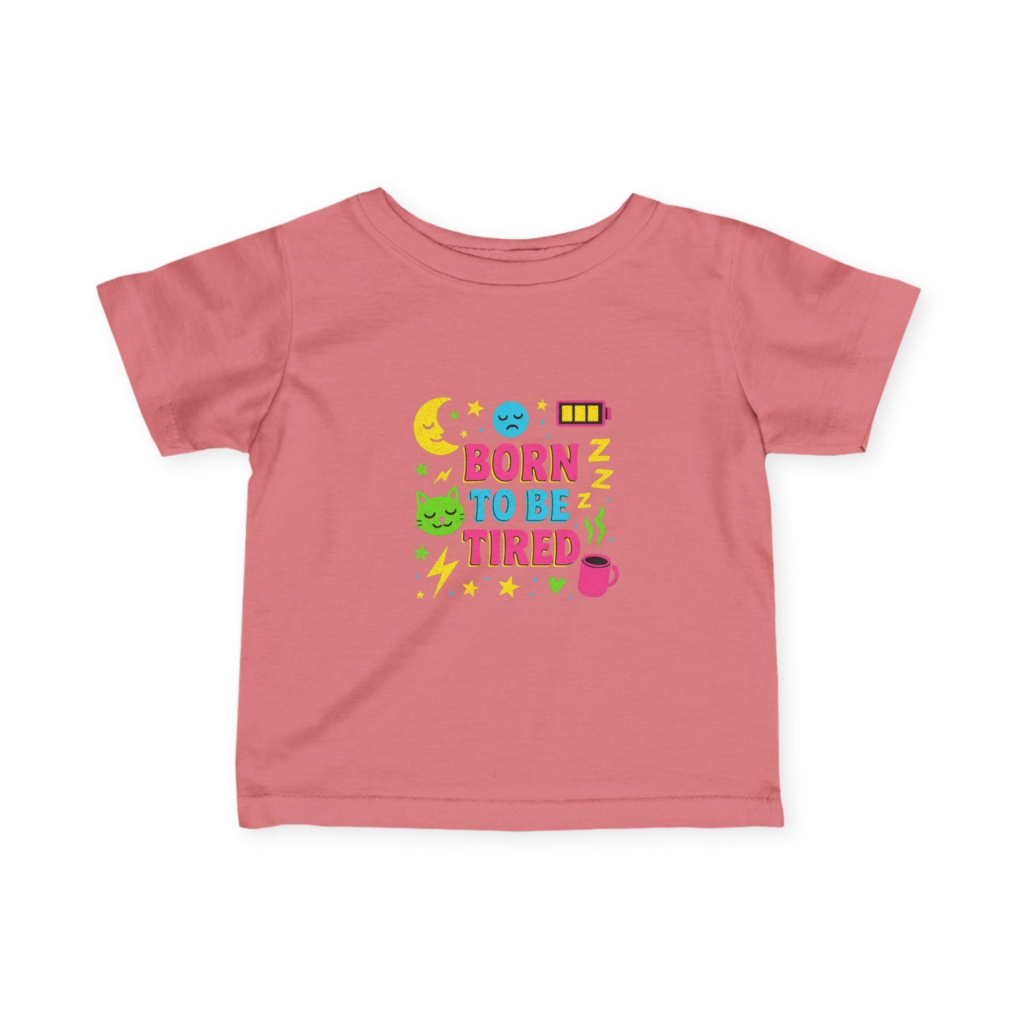 Cute Infant Fine Jersey Tee - "Born to Be Tired" - Fun Baby T-shirt, Newborn Gift, Toddler Clothing, Baby Shower, Playdate Outfit