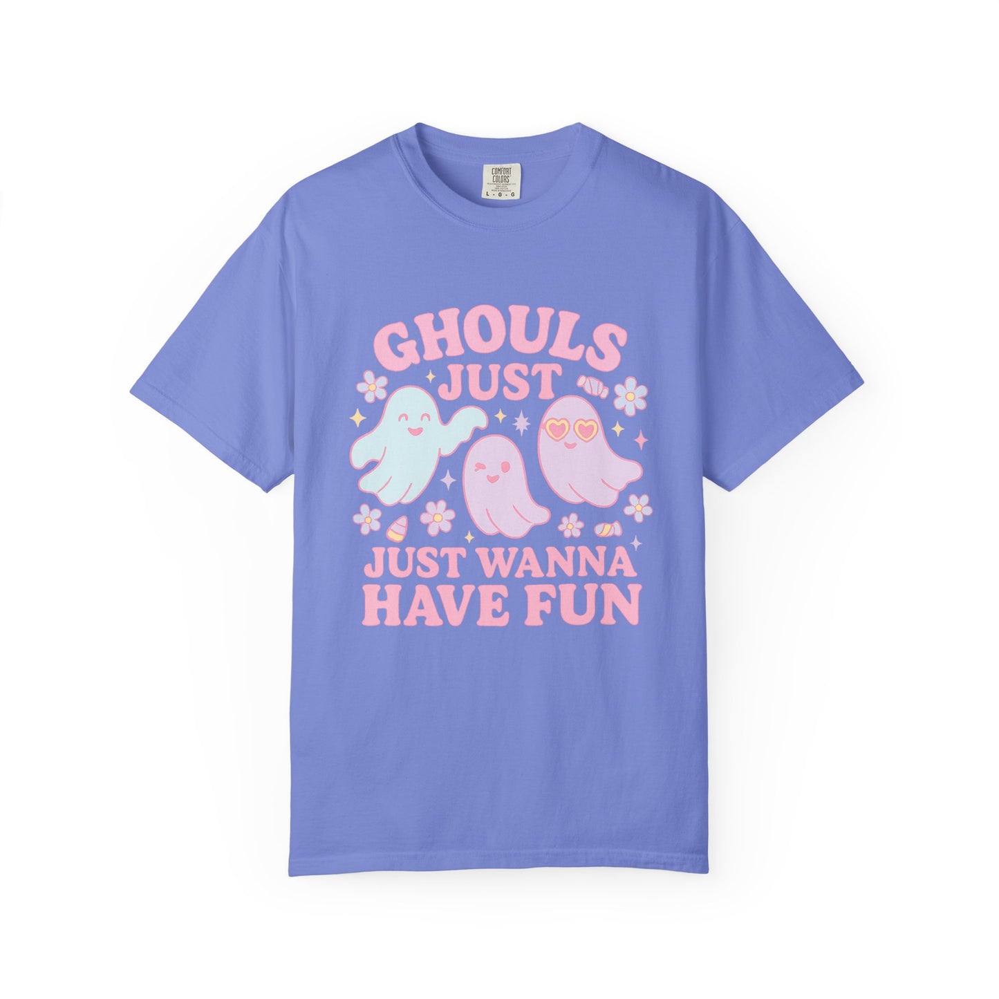 Ghouls Just Wanna Have Fun Comfort Colors T-Shirt, Spooky Vibes, Halloween Apparel, Unisex Graphic Tee, Cute Ghost Design, Casual Wear