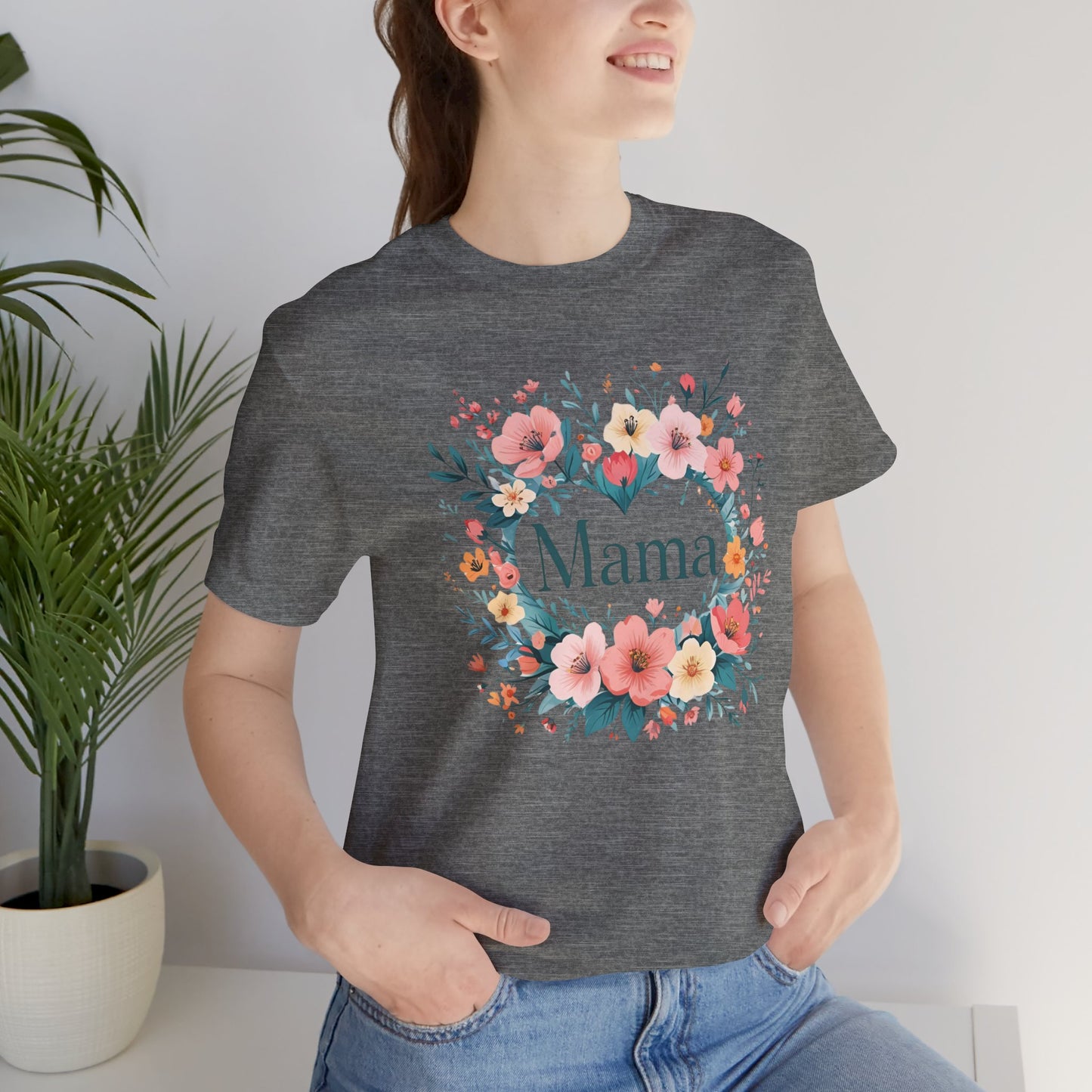 Floral Mama Tee - Perfect Gift for Moms, Mothers Day Shirt, Casual Wear, Birthday Surprise, Family Gathering