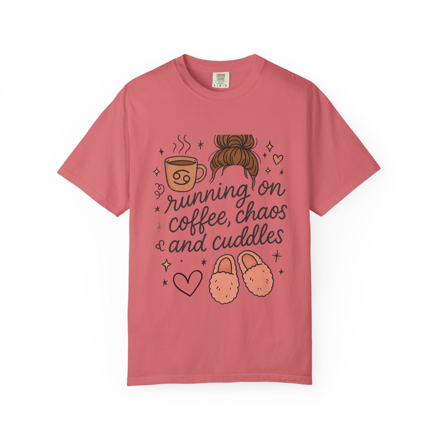 Cozy Quote T-Shirt, Running On Coffee Shirt, Gifts for Her, Funny Tee, Relaxed Fit Top, Mothers Day Gift