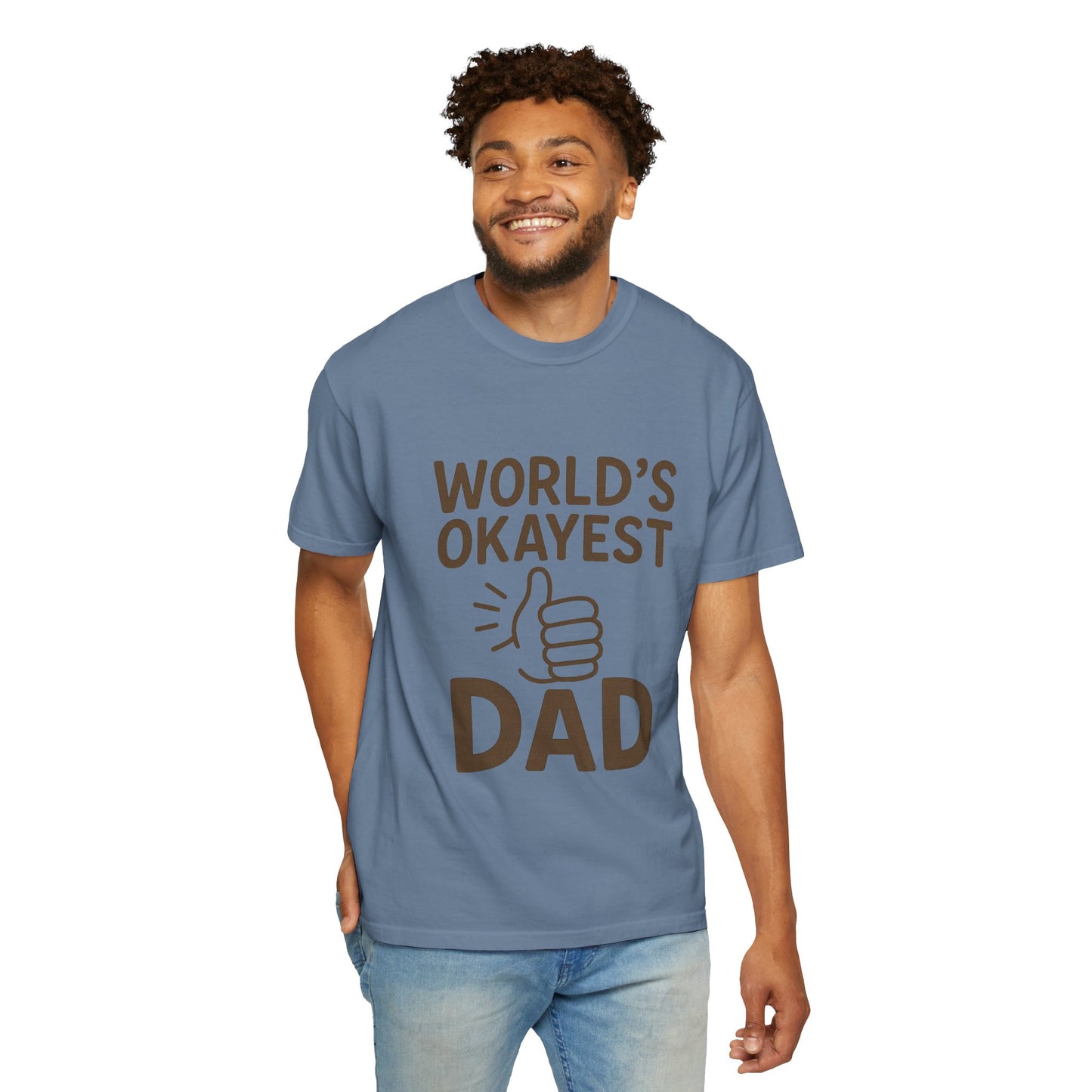 World's Okayest Dad Unisex T-shirt - Funny Gift for Father's Day, Casual Wear, Dad Humor, Great for Birthdays, Dad's Night Out