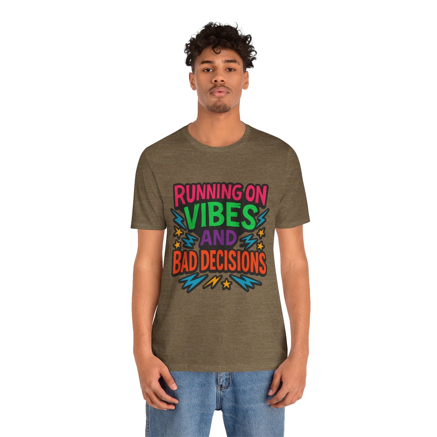 Vibes & Decisions Tee, Unisex Graphic T-Shirt, Trendy Casual Wear, Gift for Friends, Summer Style, Fun Tee for Parties