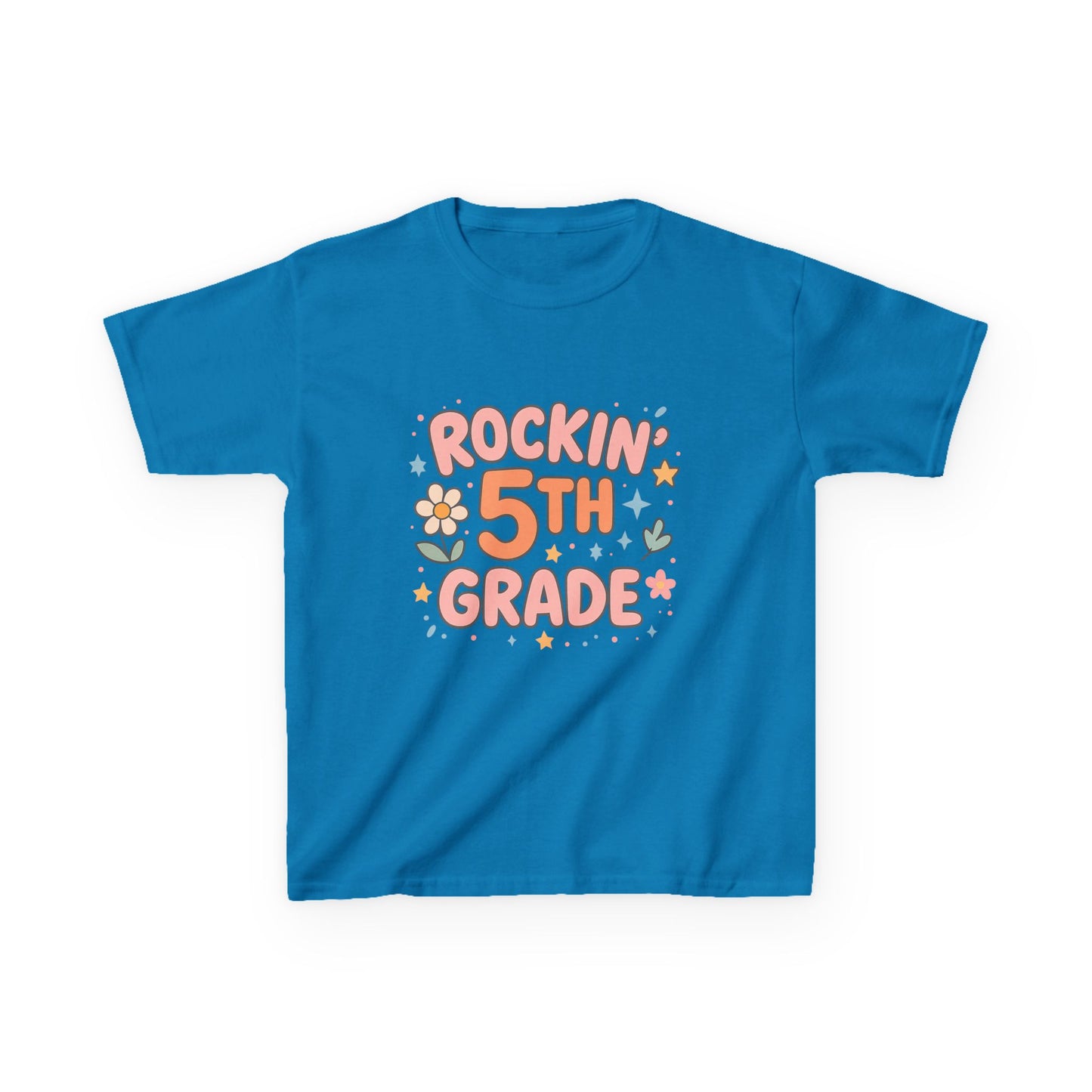 Rockin' 5th Grade Kids Tee, Lightweight Cotton T-Shirt, Back to School Shirt, 5th Grade Graduation Tee, Kids' Graphic Tee