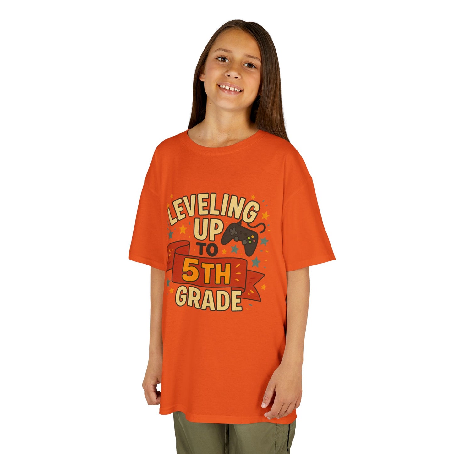 Kids Graduation Tee, Level Up to 5th Grade Shirt, Back to School Gift, Fun Class Celebration Top, Children's Achievement T-Shirt