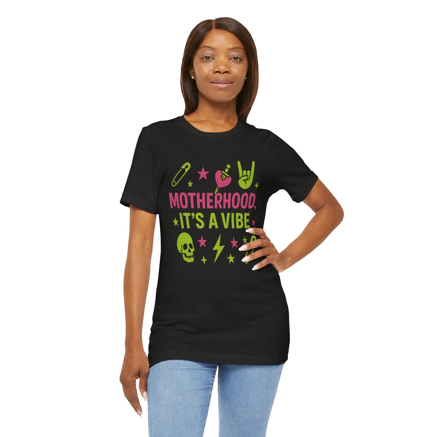 Motherhood Vibe Tee, Fun Unisex T-Shirt for Moms, Gift for New Mothers, Casual Wear, Unique Parenting Shirt