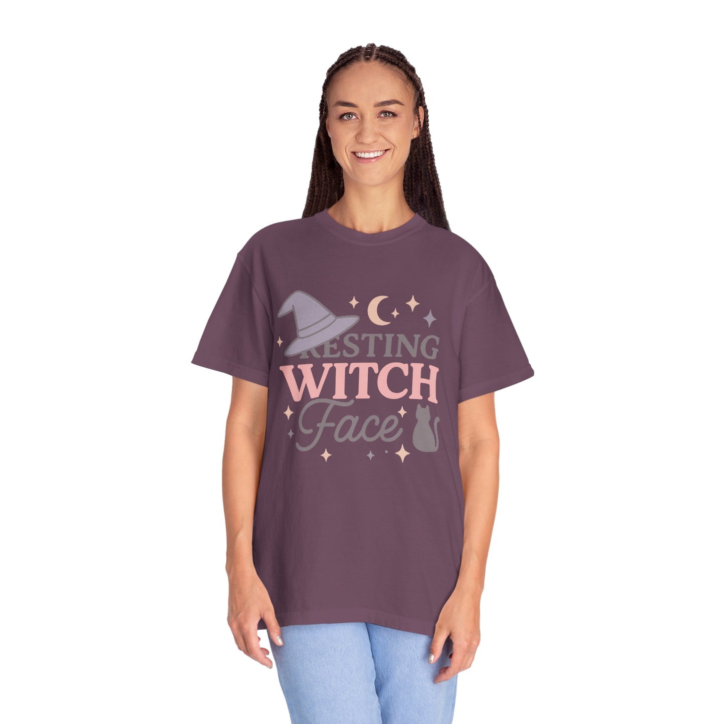 Fun Resting Witch Face Comfort Colors T-Shirt, Cozy Graphic Tee, Halloween Apparel, Gift for Witches, Unisex Seasonal Clothing, Witch-Themed Tee