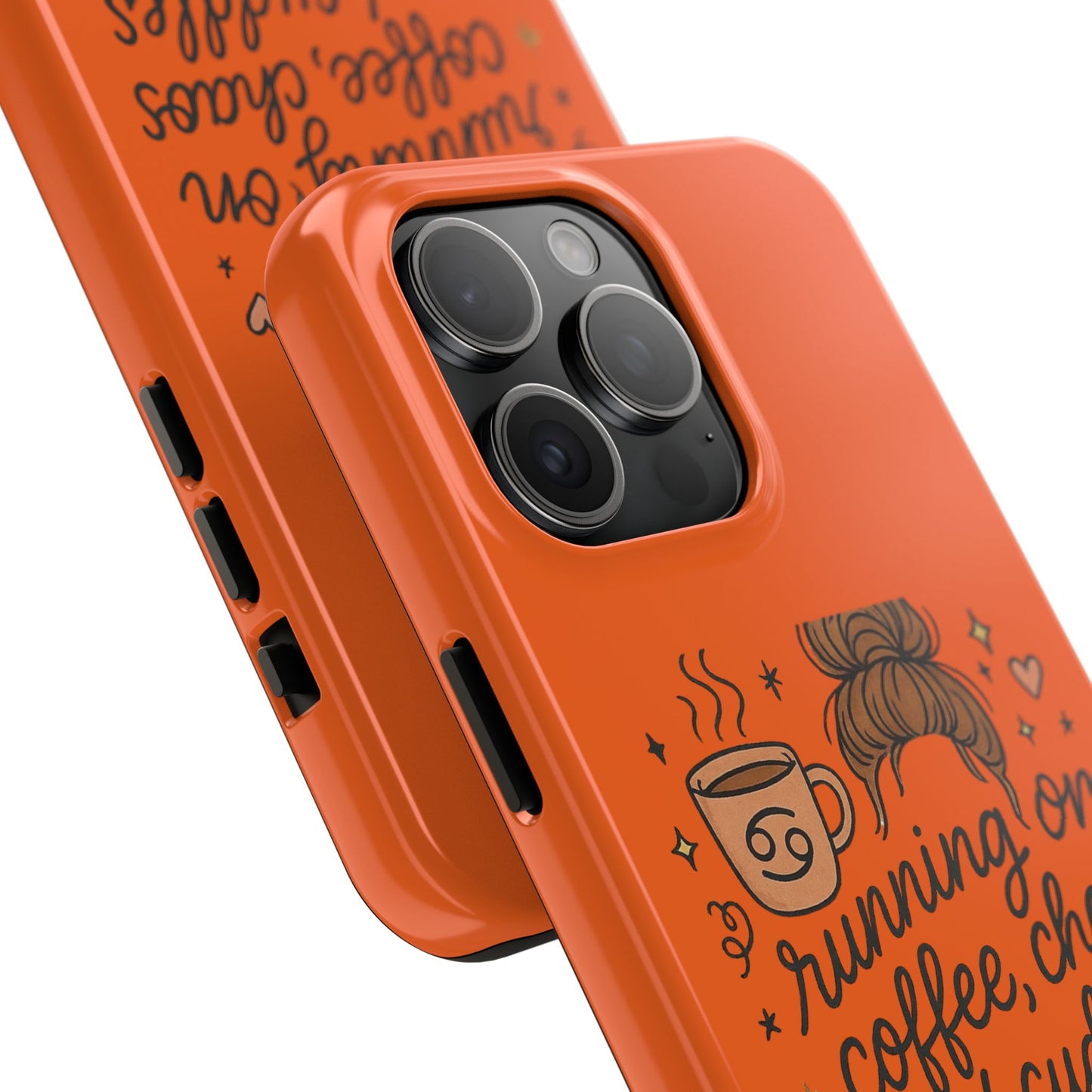 Cute Coffee Chaos Phone Case - Running on Coffee, Chaos & Cuddles, Stylish Tough Case for Coffee Lovers, Gift for Friends, Cute Phone Cover