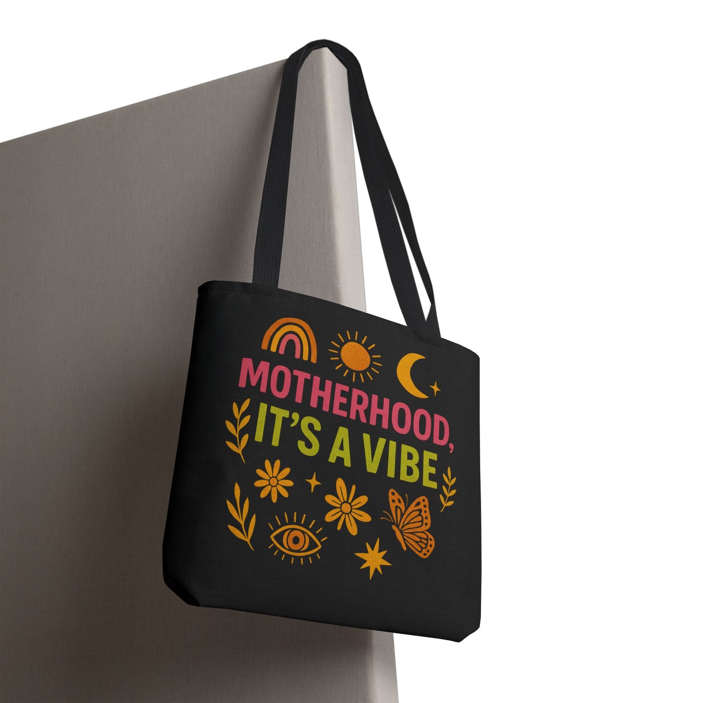 Motherhood Vibe Tote Bag - Stylish Canvas Bag for Moms, Gift for Mother's Day, Eco-Friendly Tote, Versatile Shopping Bag, Trendy Gift Idea