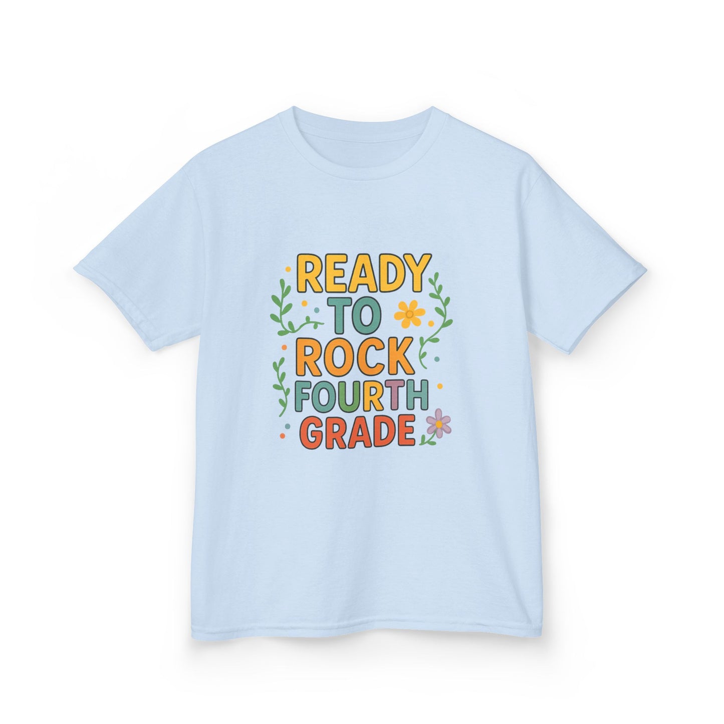 Ready to Rock Fourth Grade Kids Heavy Cotton Tee, Back to School Shirt, Toddler T-Shirt, Birthday Gift, Cute Kids Clothing