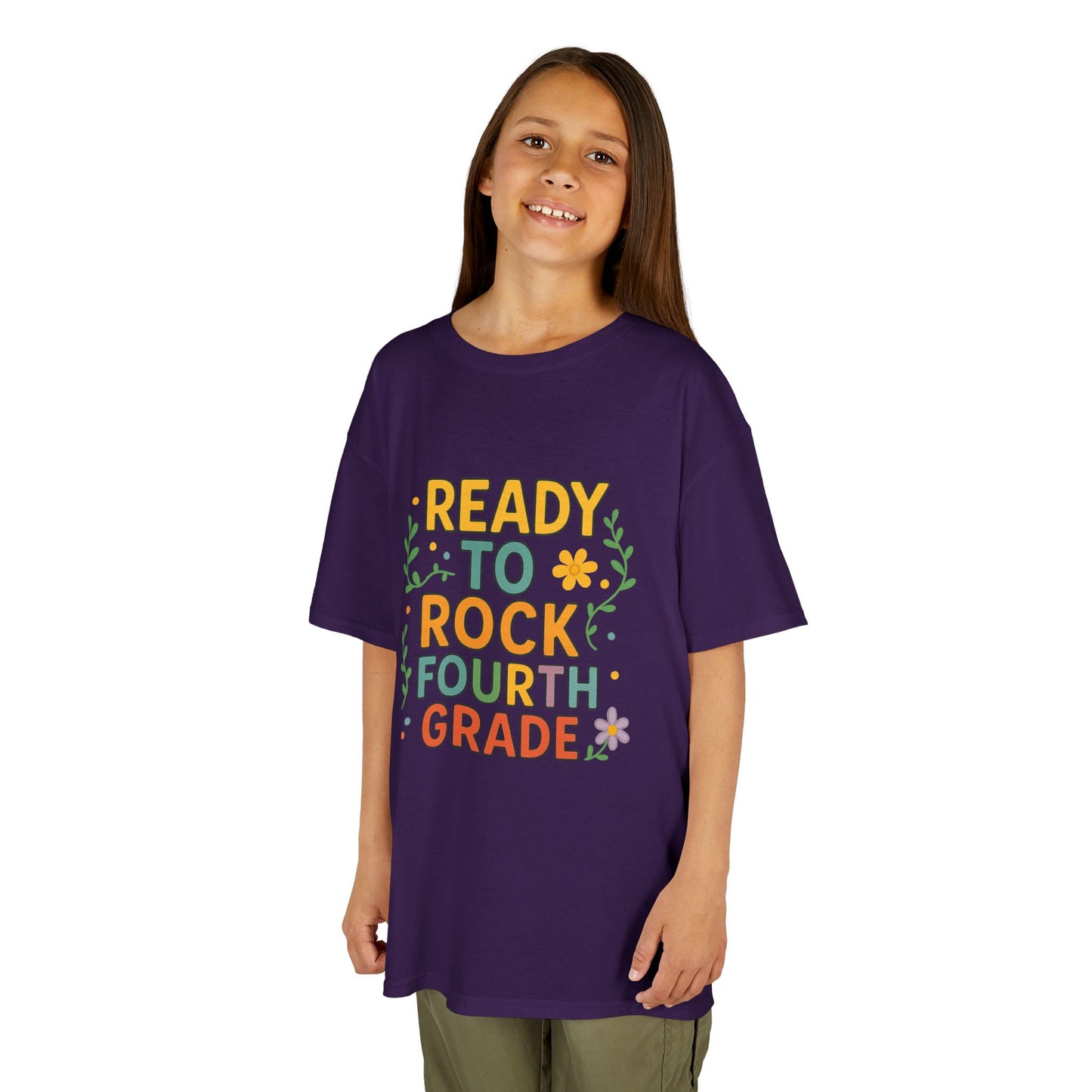 Ready to Rock Fourth Grade Kids Heavy Cotton Tee, Back to School Shirt, Toddler T-Shirt, Birthday Gift, Cute Kids Clothing