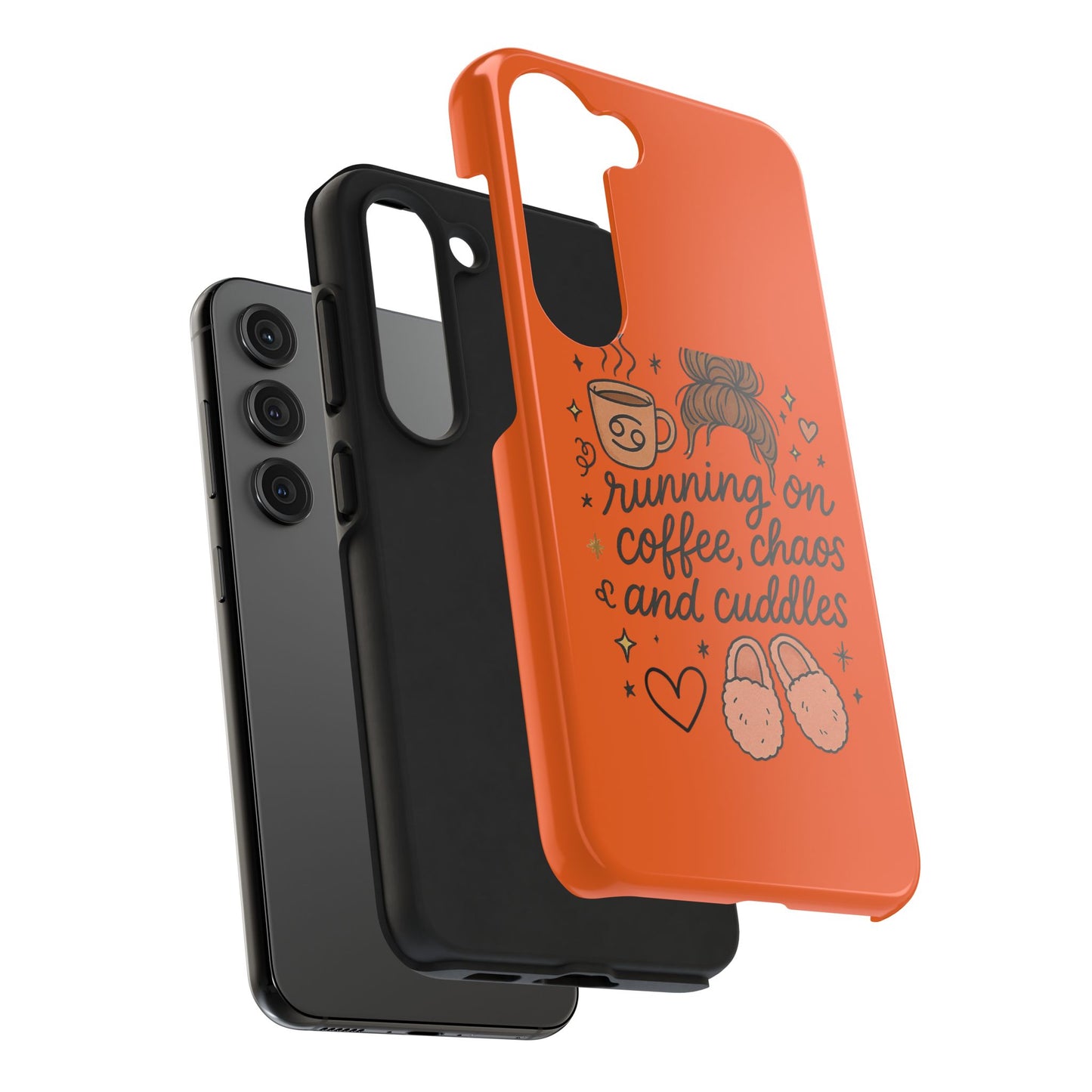 Cute Coffee Chaos Phone Case - Running on Coffee, Chaos & Cuddles, Stylish Tough Case for Coffee Lovers, Gift for Friends, Cute Phone Cover