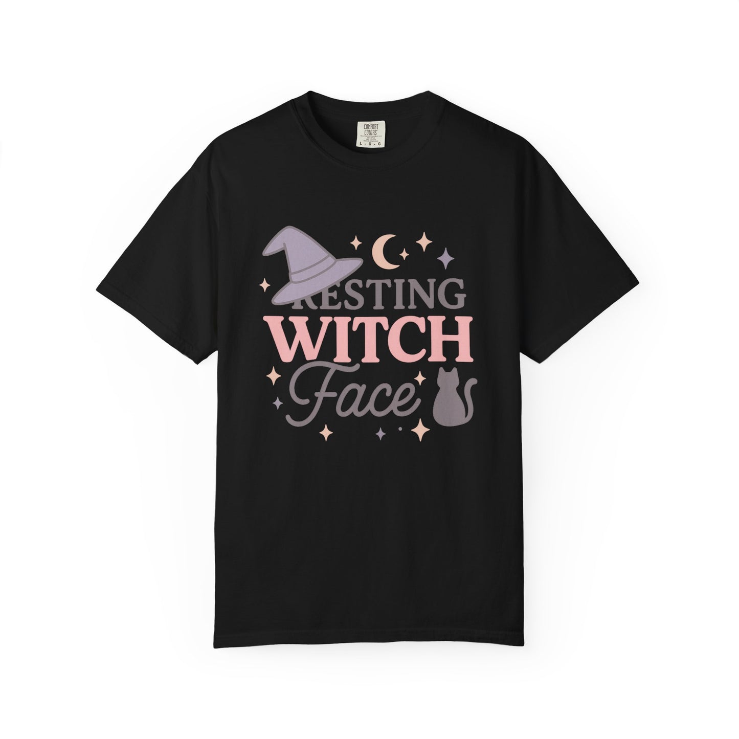 Fun Resting Witch Face Comfort Colors T-Shirt, Cozy Graphic Tee, Halloween Apparel, Gift for Witches, Unisex Seasonal Clothing, Witch-Themed Tee