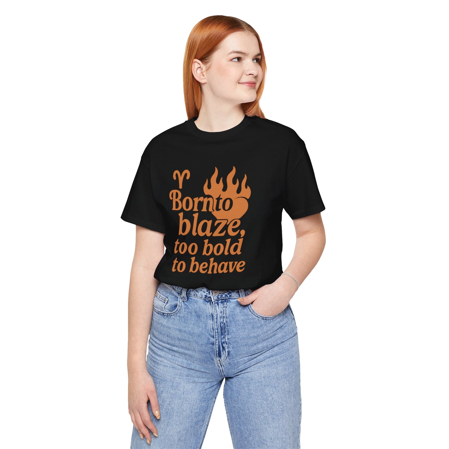 Born to Blaze Unisex Short Sleeve Tee - Aries Zodiac Shirt, Fire Sign T-Shirt, Birthday Gift, Astrology Apparel, Casual Wear, Graphic Tee